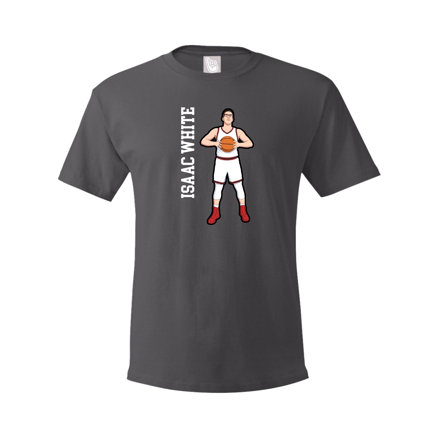 Tee — Name Vertical in Grey
