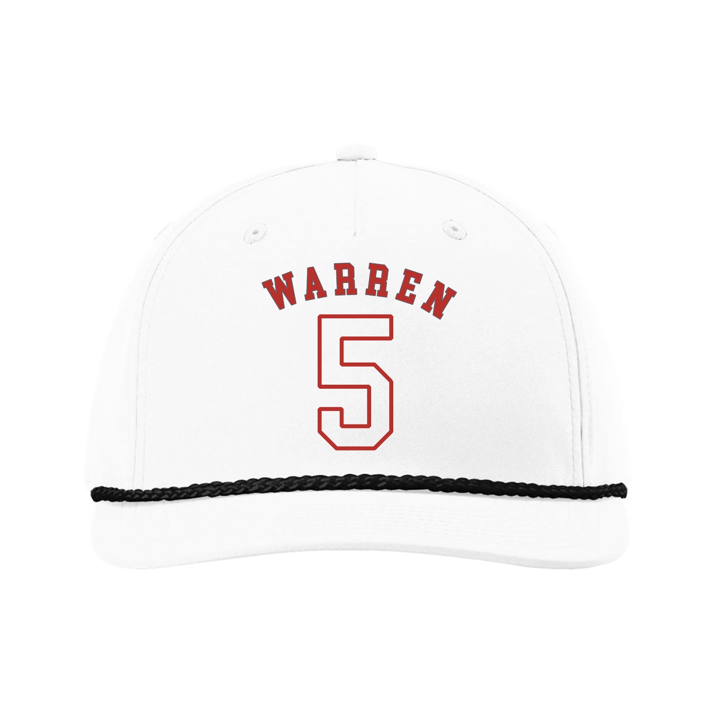 Five-Panel Classic Rope Cap — Shirsey Arch in White