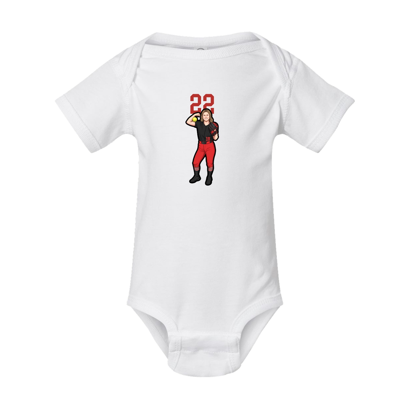 Baby Onesie — Number Top in White
