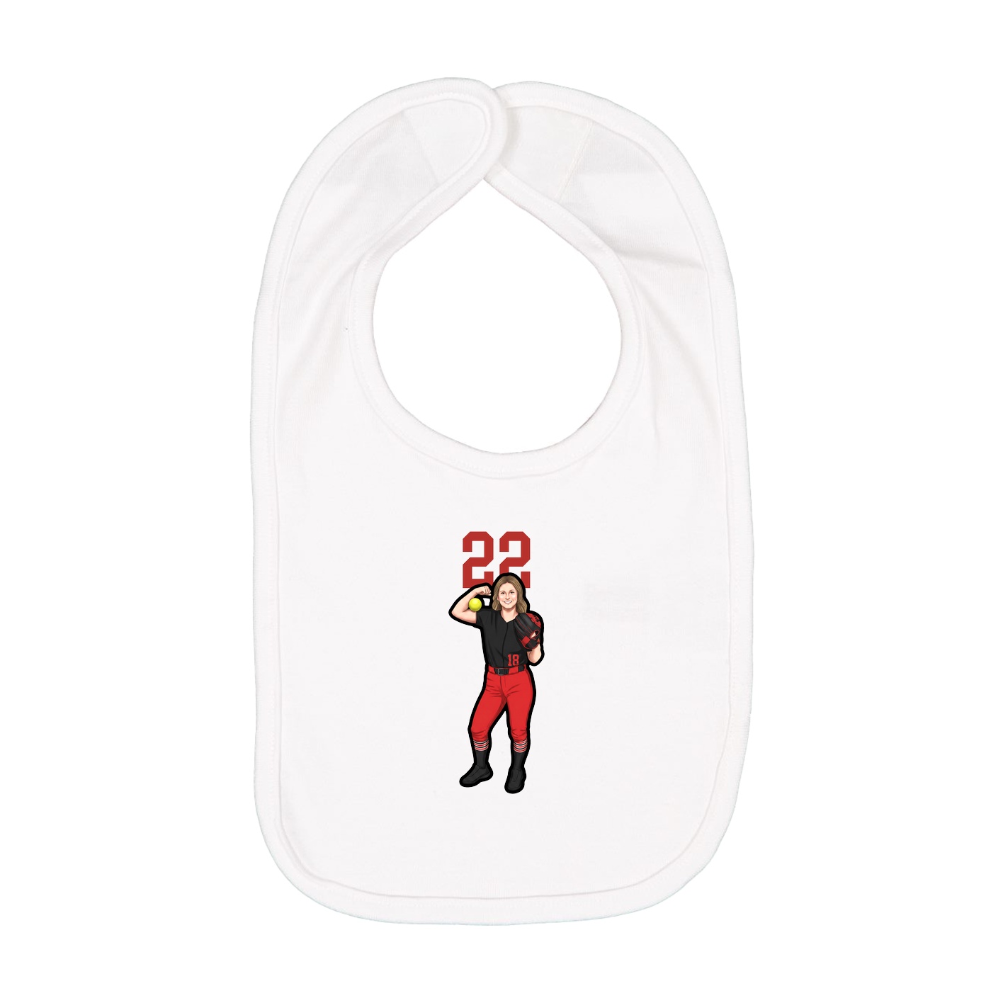 Infant Bib — Number Top in White