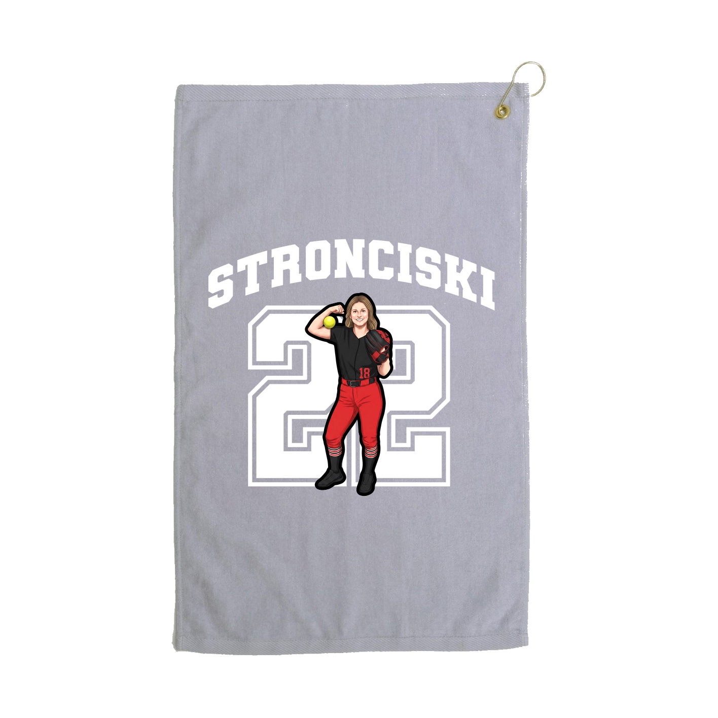 Golf Towel — Number in Grey
