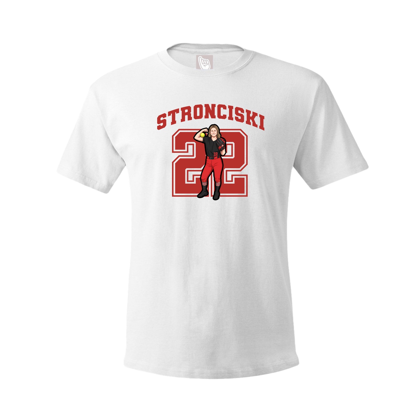 Youth Tee — Number in White