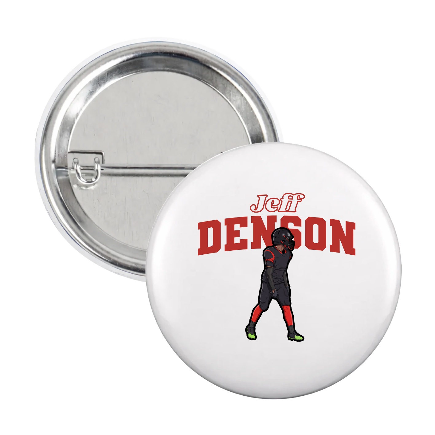 Game Day Button — Name Arch in White