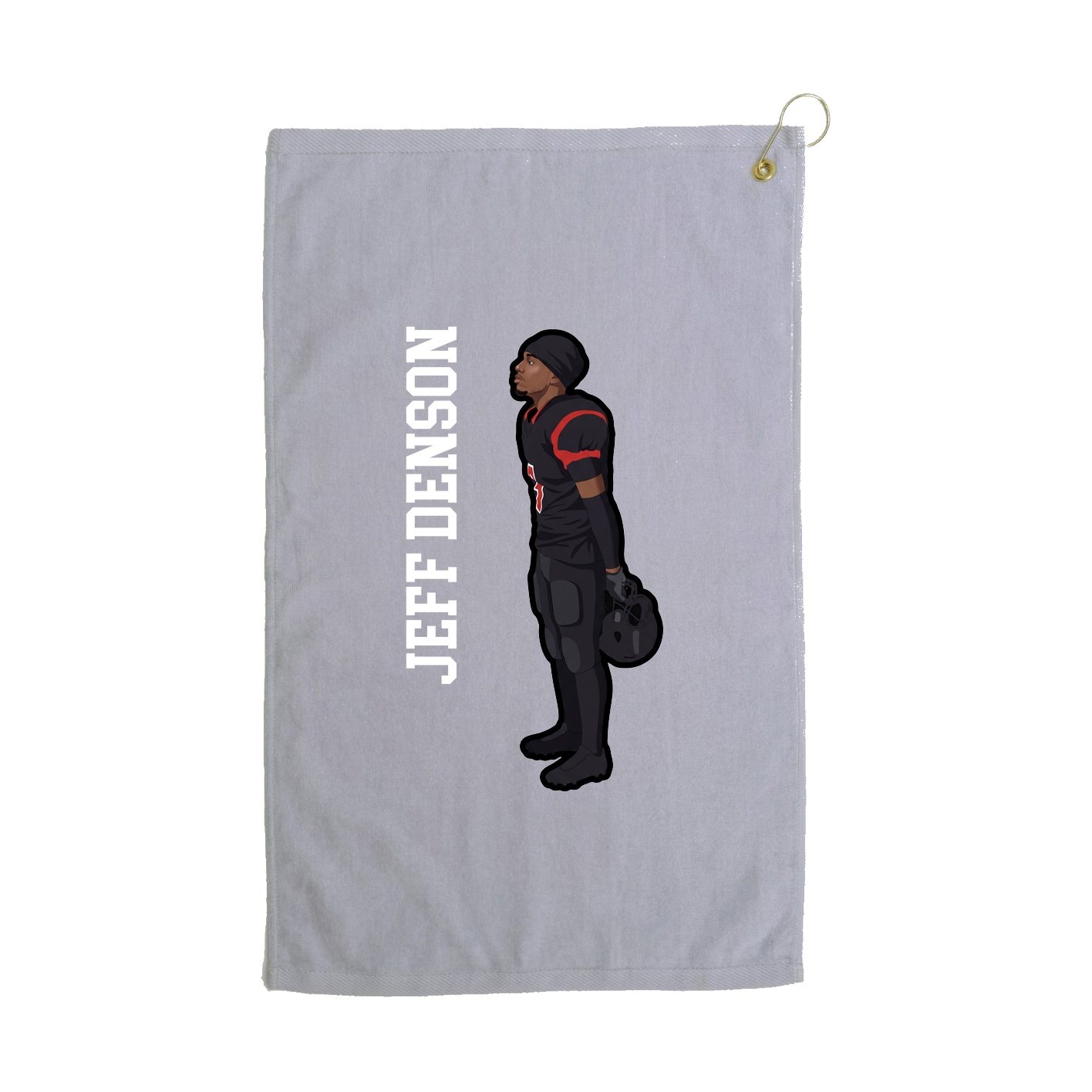 Golf Towel — Name Vertical in Grey