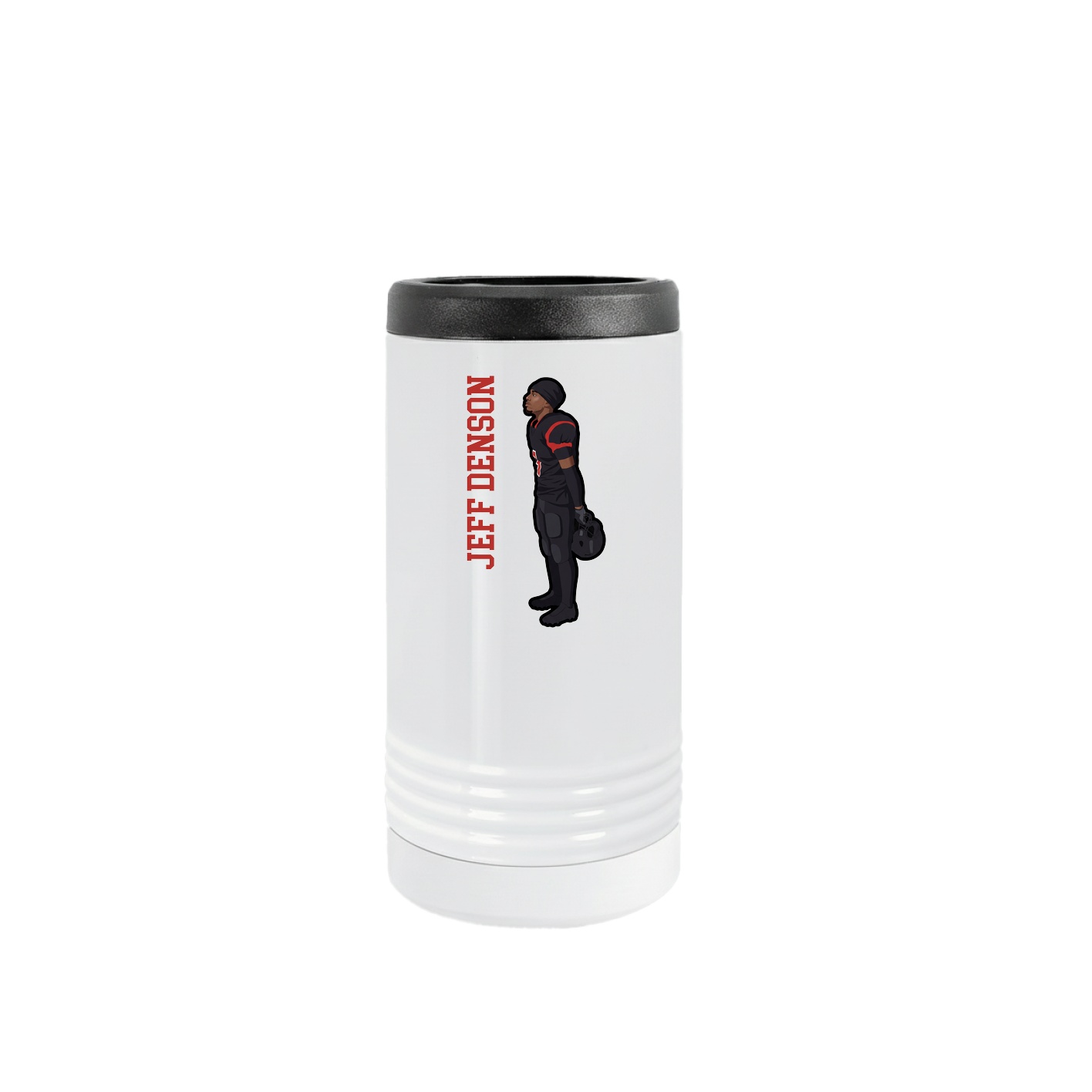 Slim Beverage Holder — Name Vertical in White