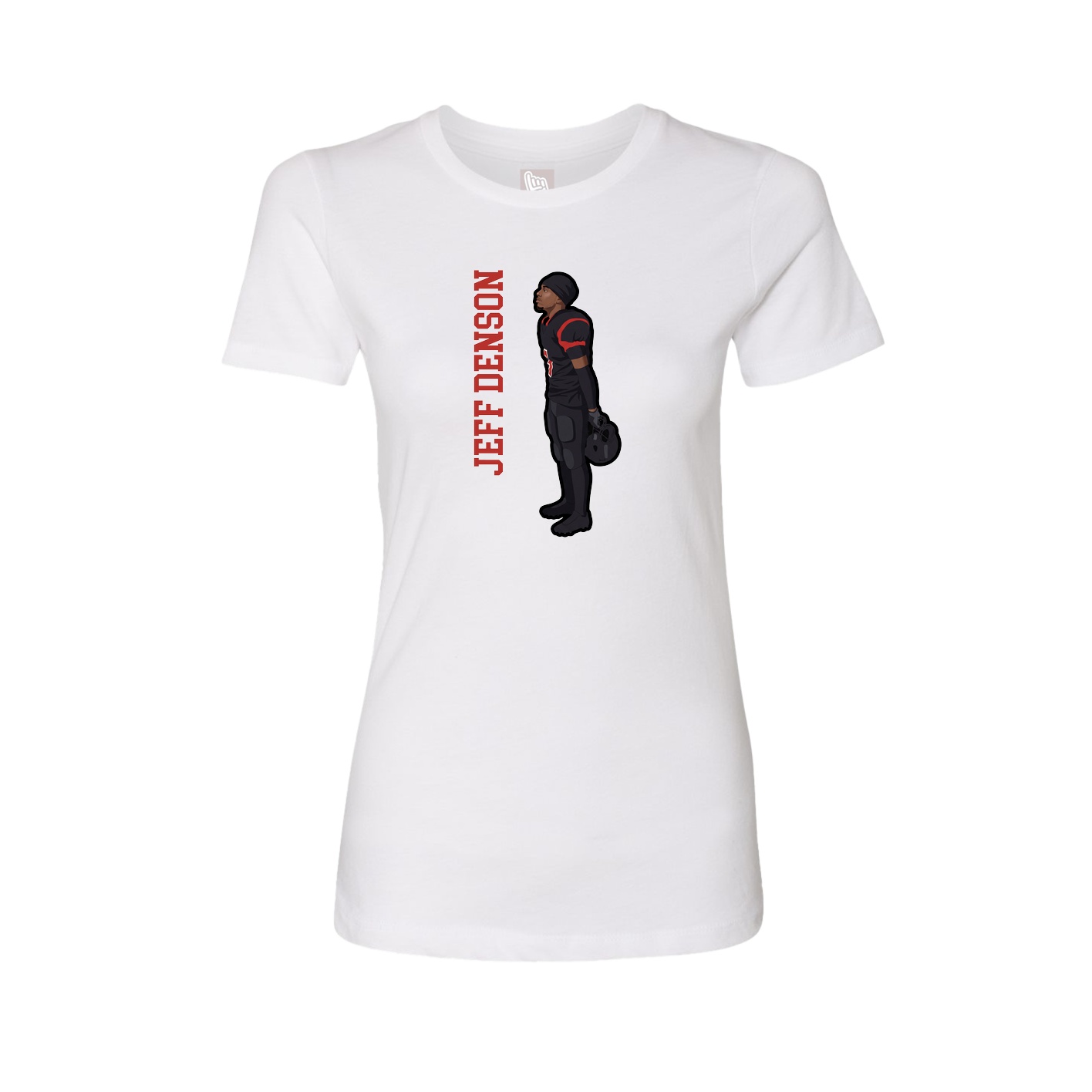 Fitted Women's Tee — Name Vertical in White