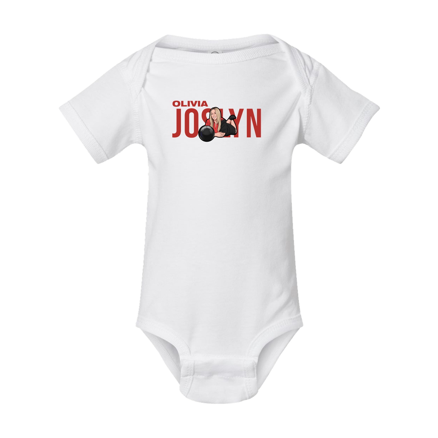 Baby Onesie — Player Name in White