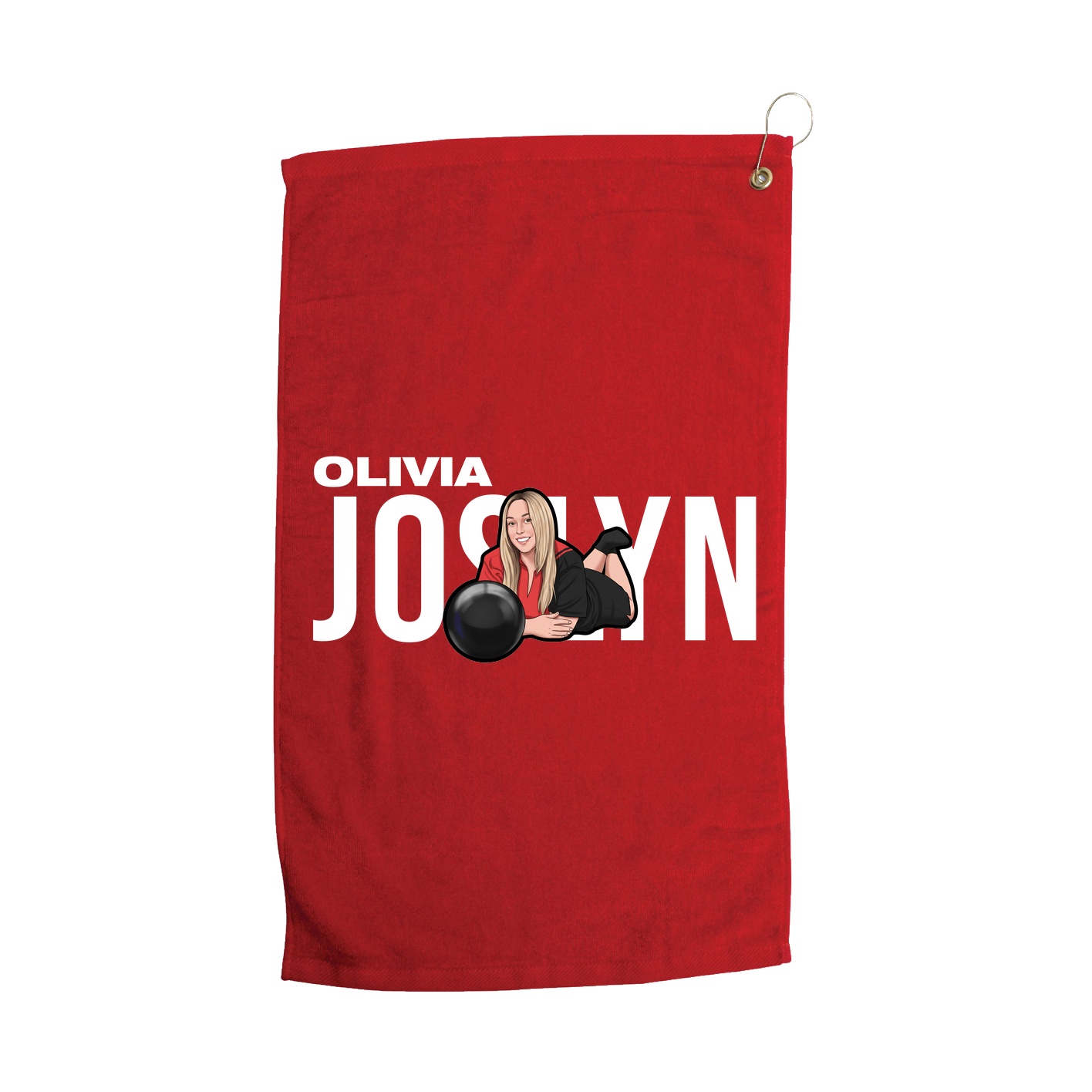 Golf Towel — Player Name in Red
