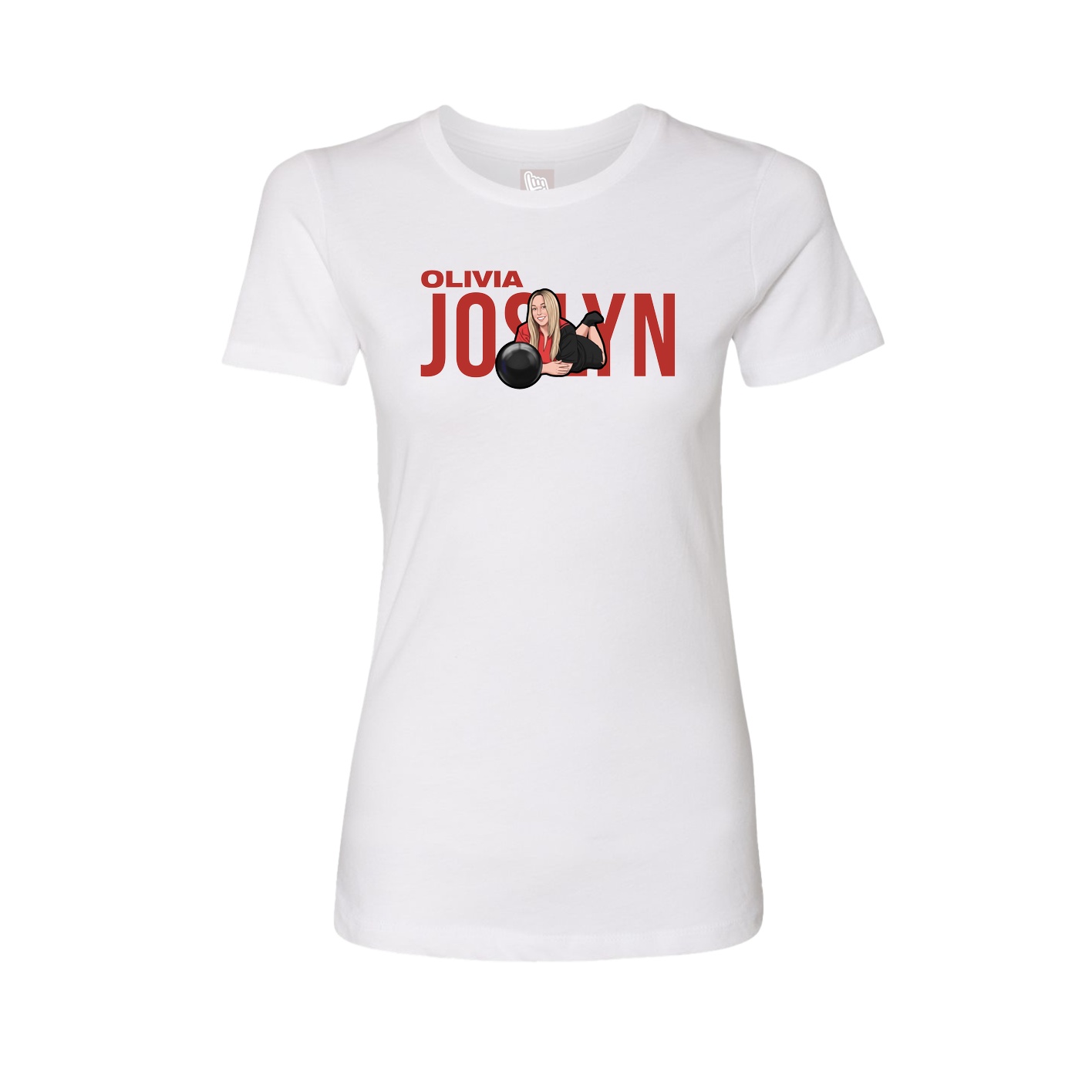Fitted Women's Tee — Player Name in White
