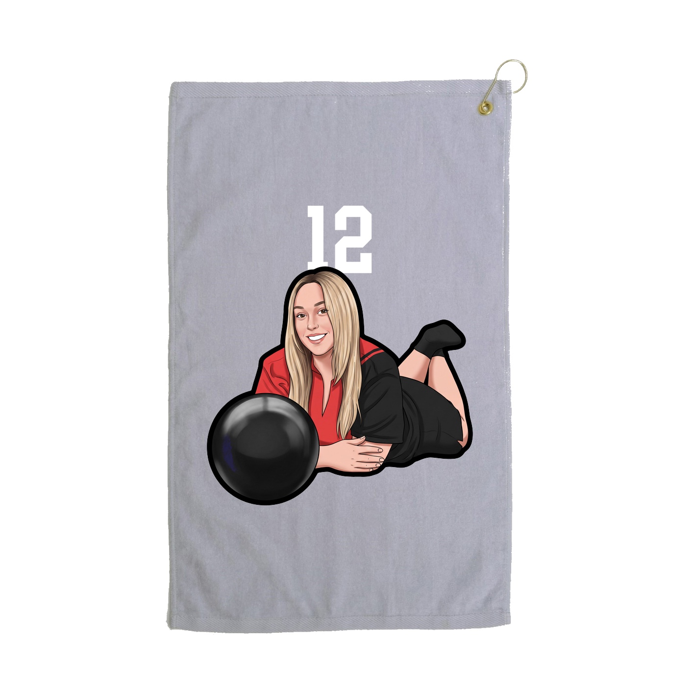 Golf Towel — Number Top in Grey