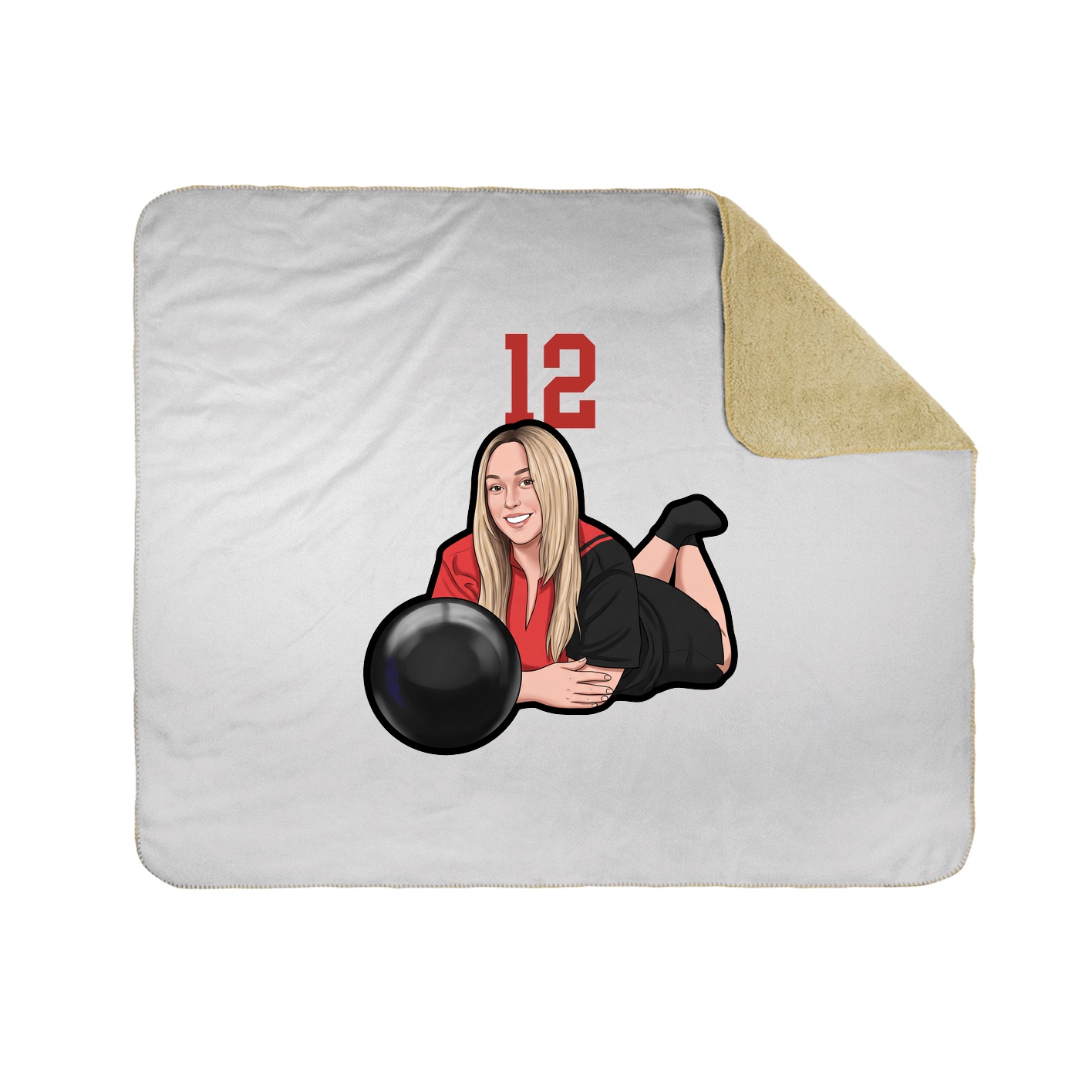 Throw Blanket — Number Top in White