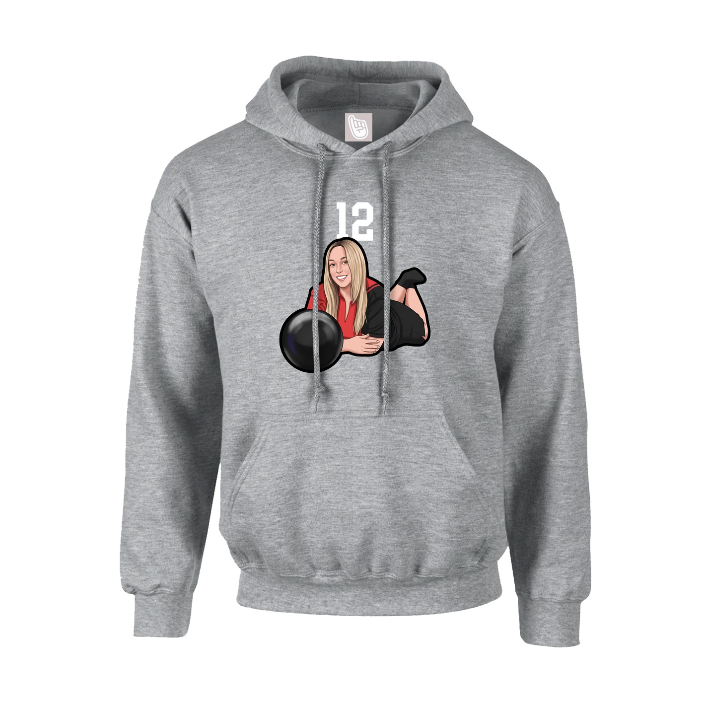Hoodie — Number Top in Grey
