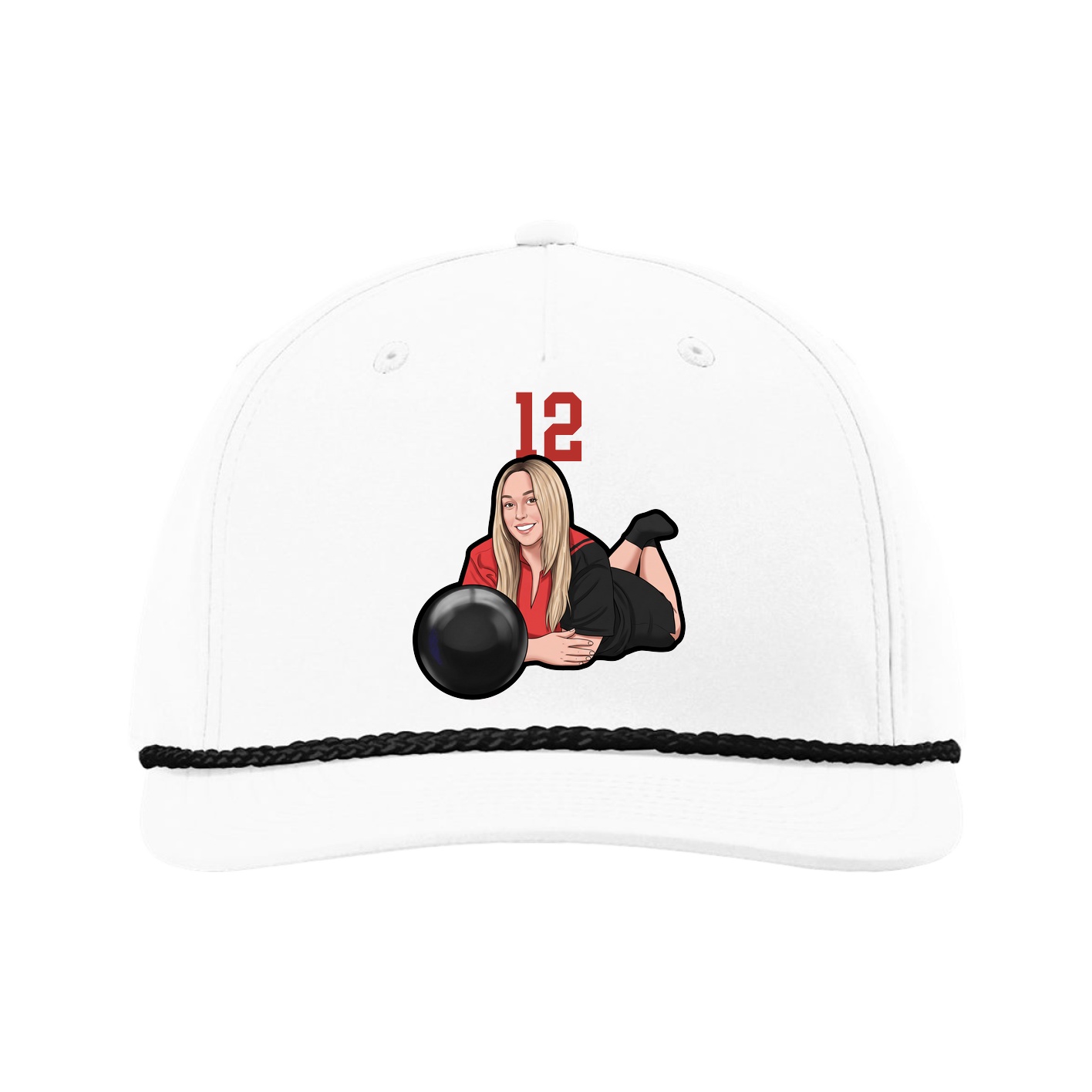 Five-Panel Classic Rope Cap — Number Top in White
