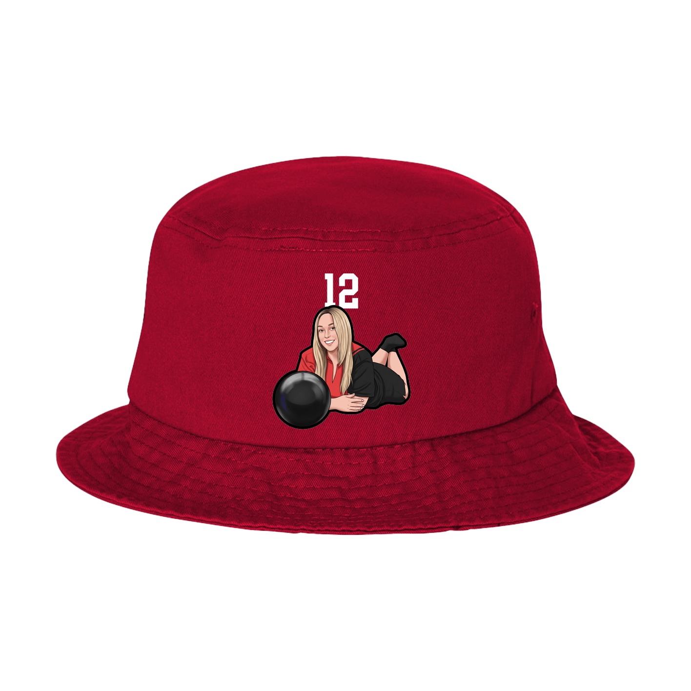 Bucket Cap — Number Top in Red
