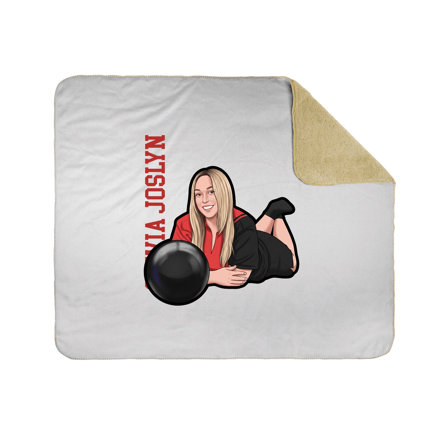 Throw Blanket — Name Vertical in White