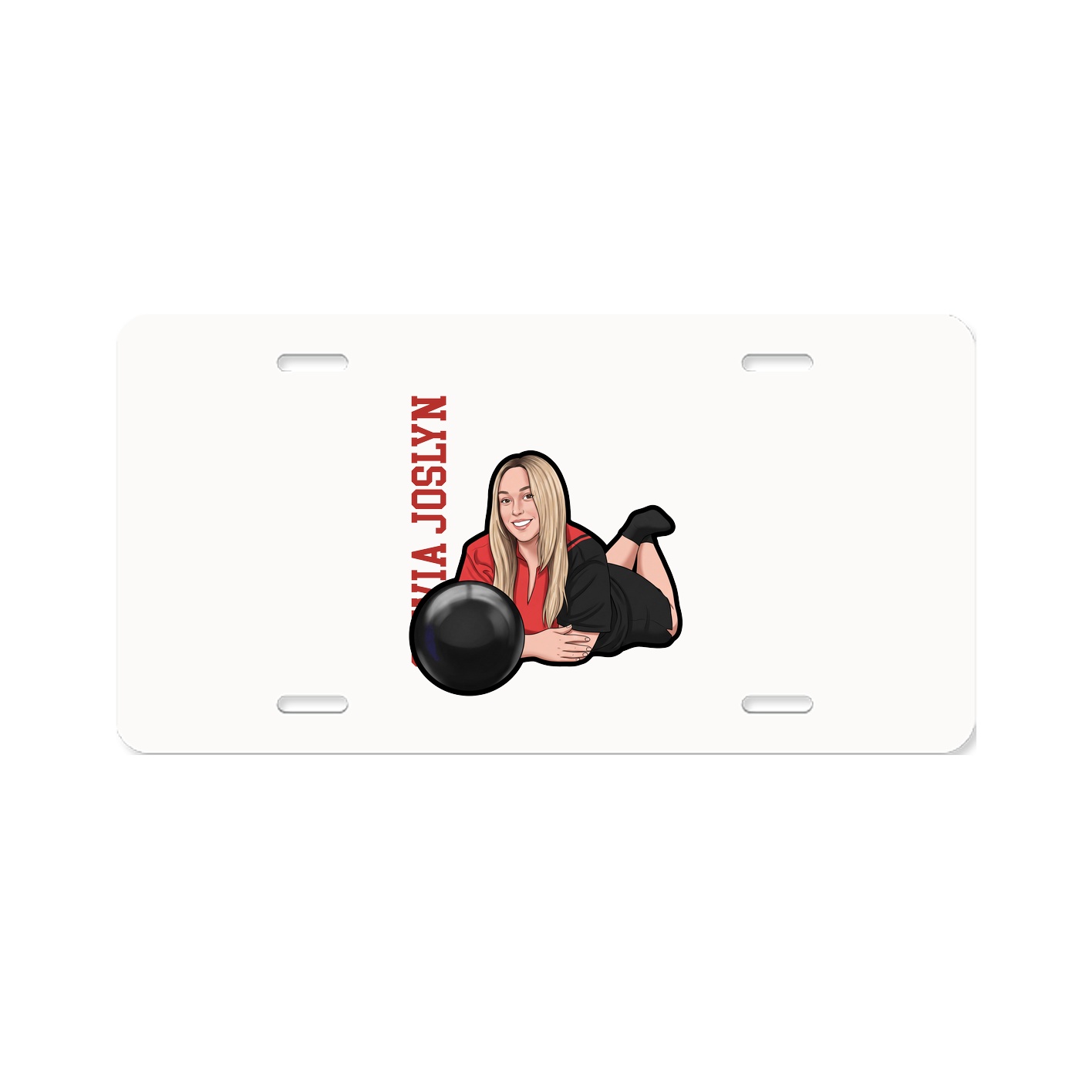 License Plate — Name Vertical in Classic