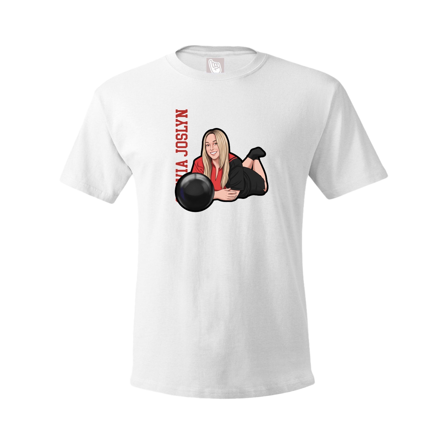 Youth Tee — Name Vertical in White