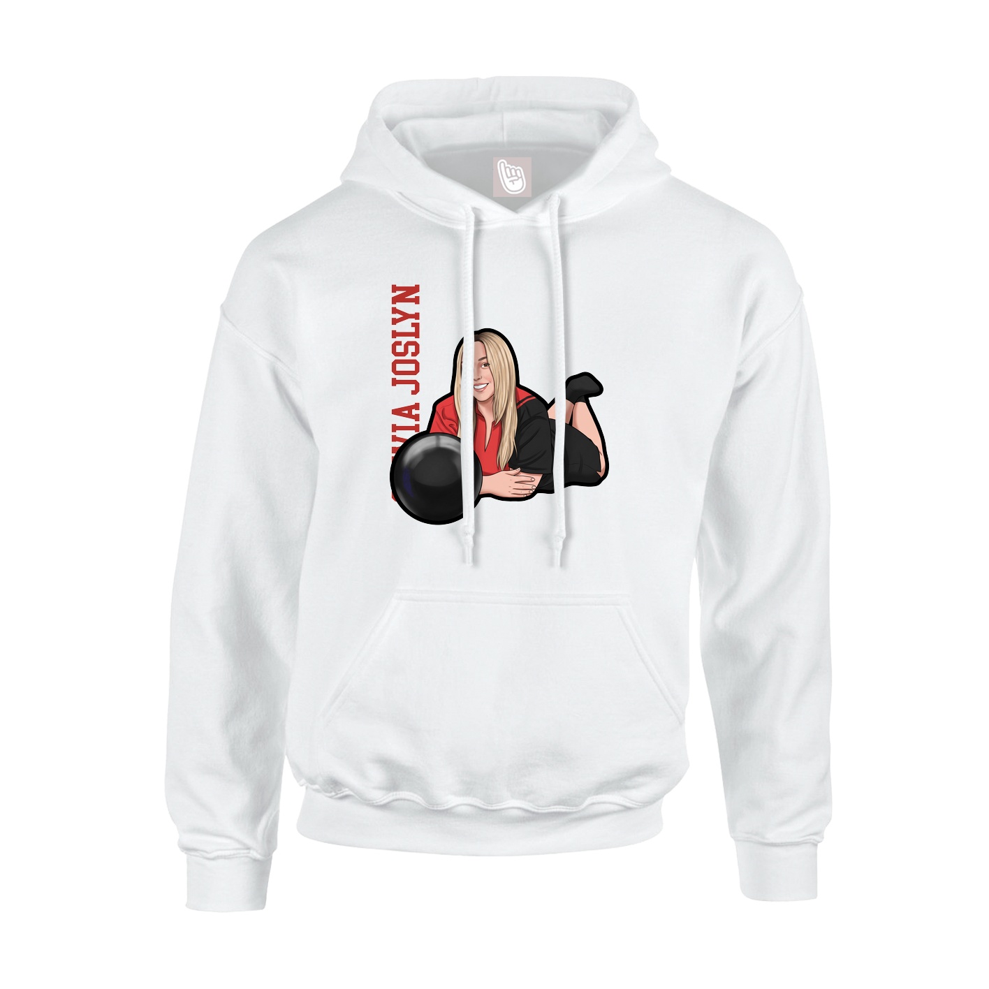 Hoodie — Name Vertical in White