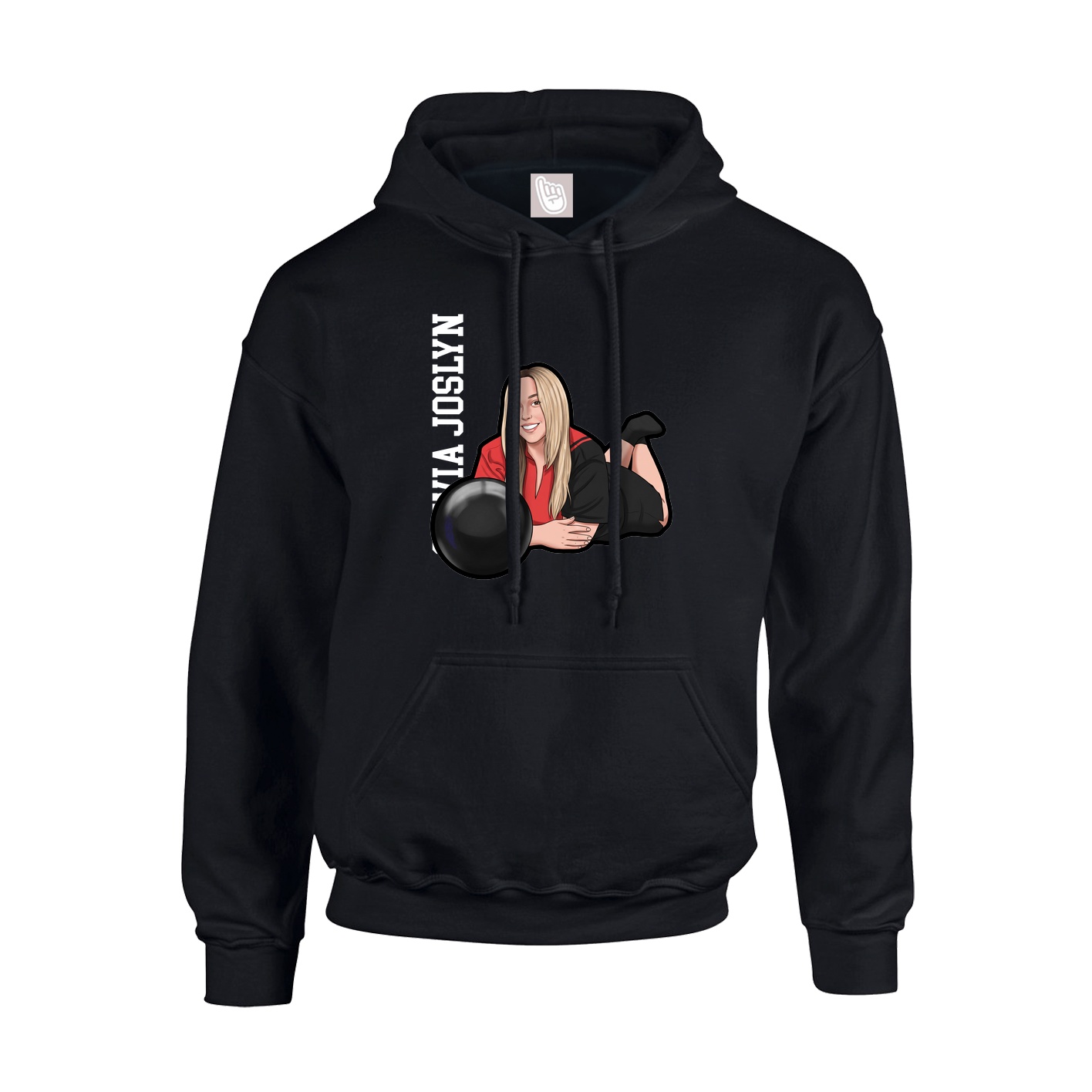 Youth Hoodie — Name Vertical in Black