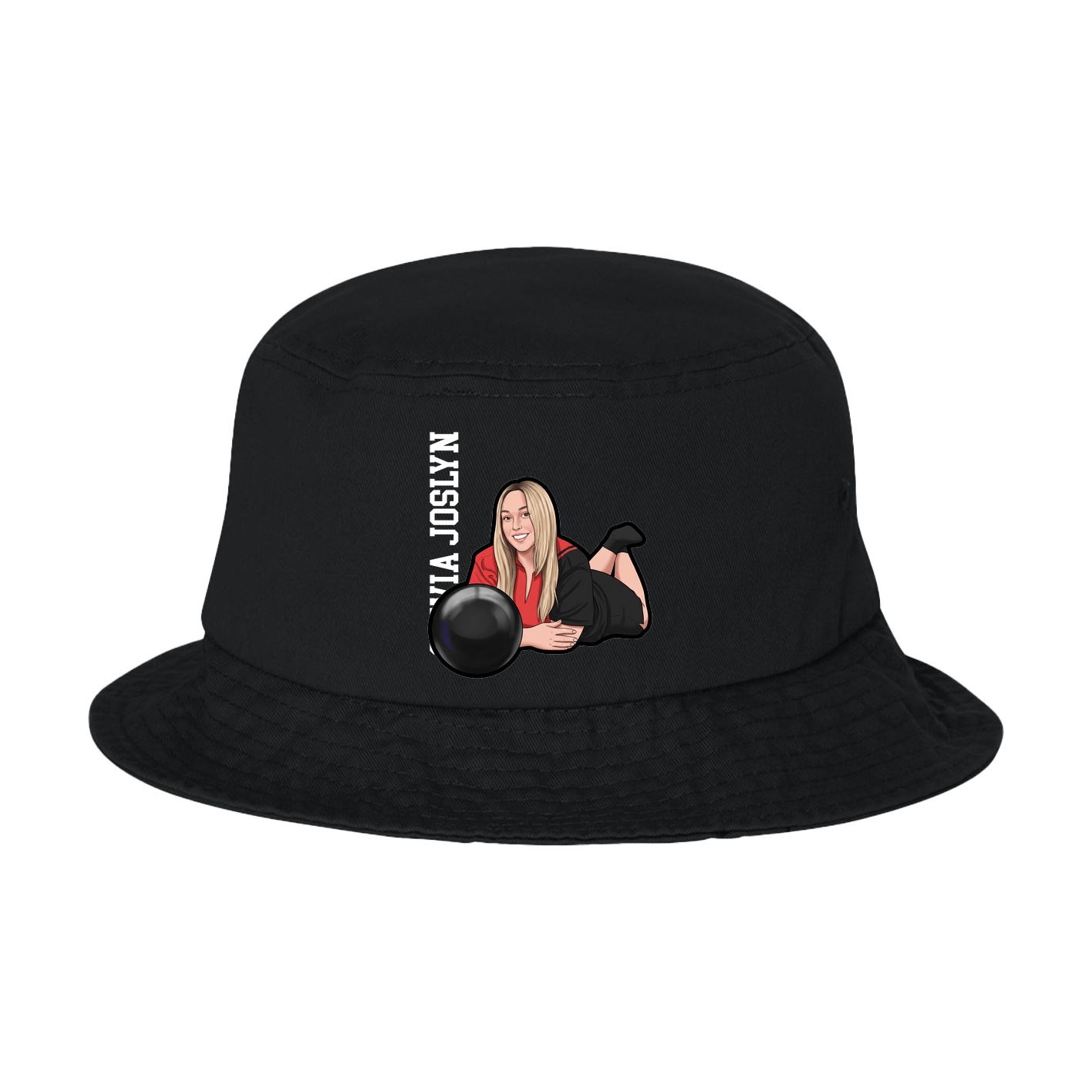 Bucket Cap — Name Vertical in Black
