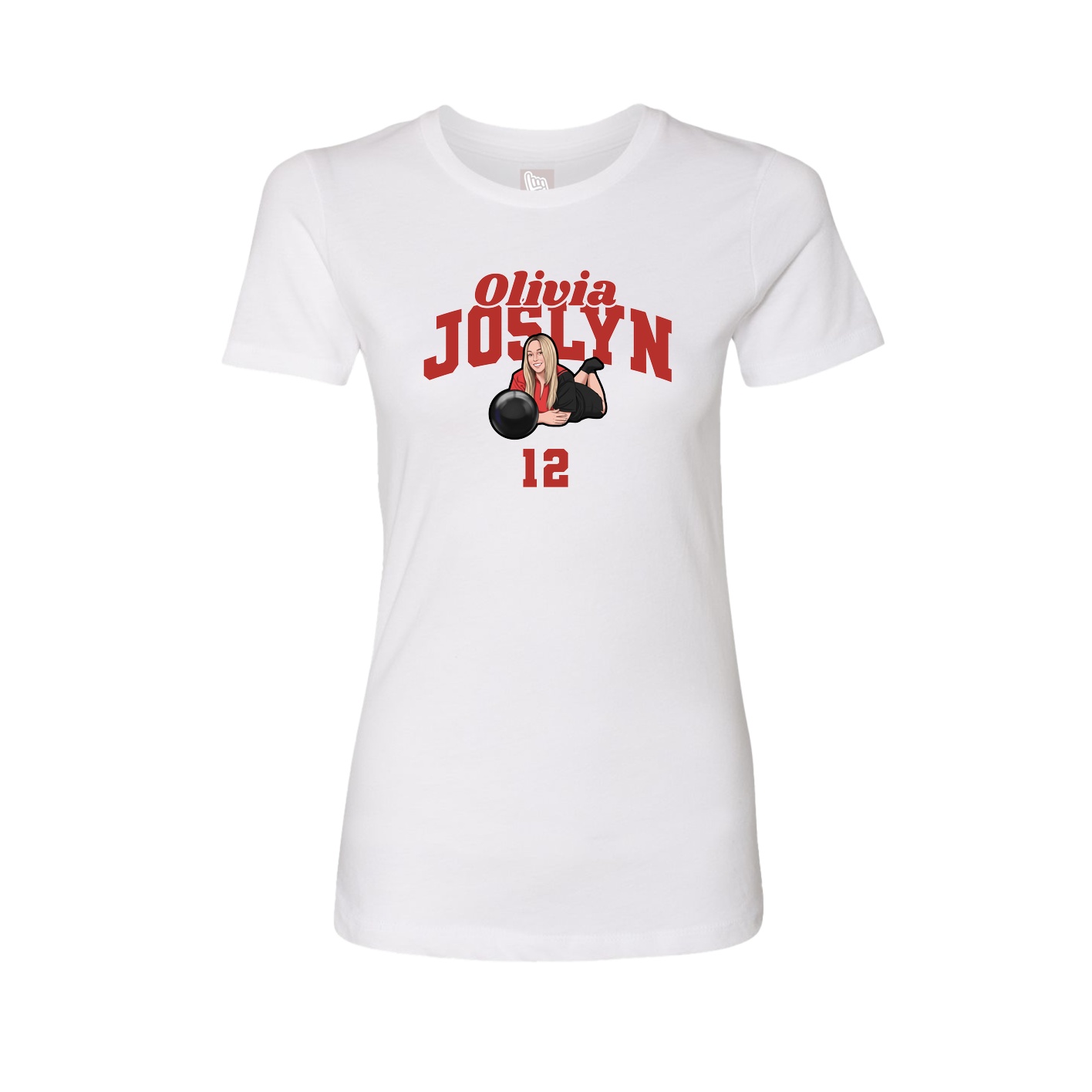 Fitted Women's Tee — Signature Arch in White