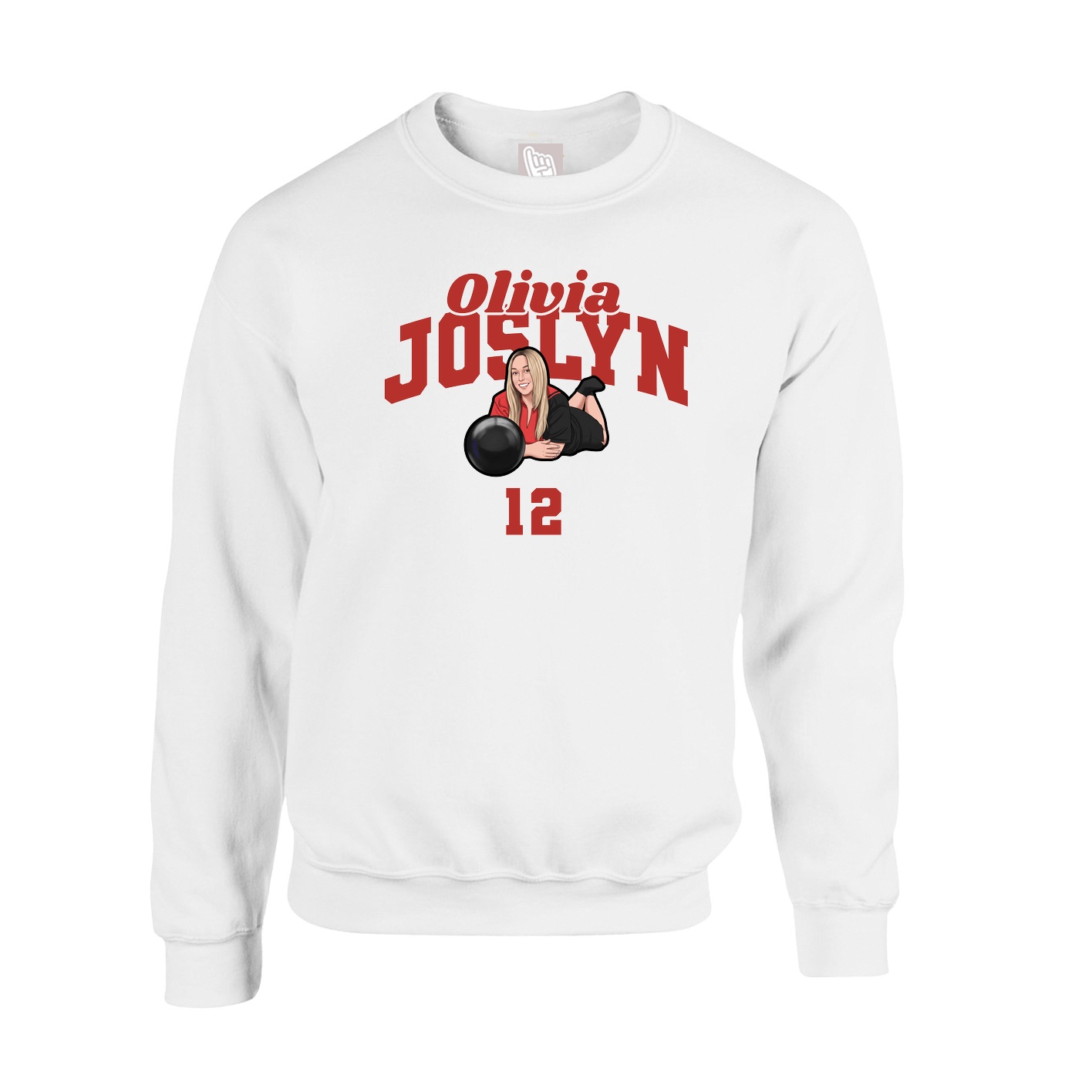 Fleece Crew — Signature Arch in White