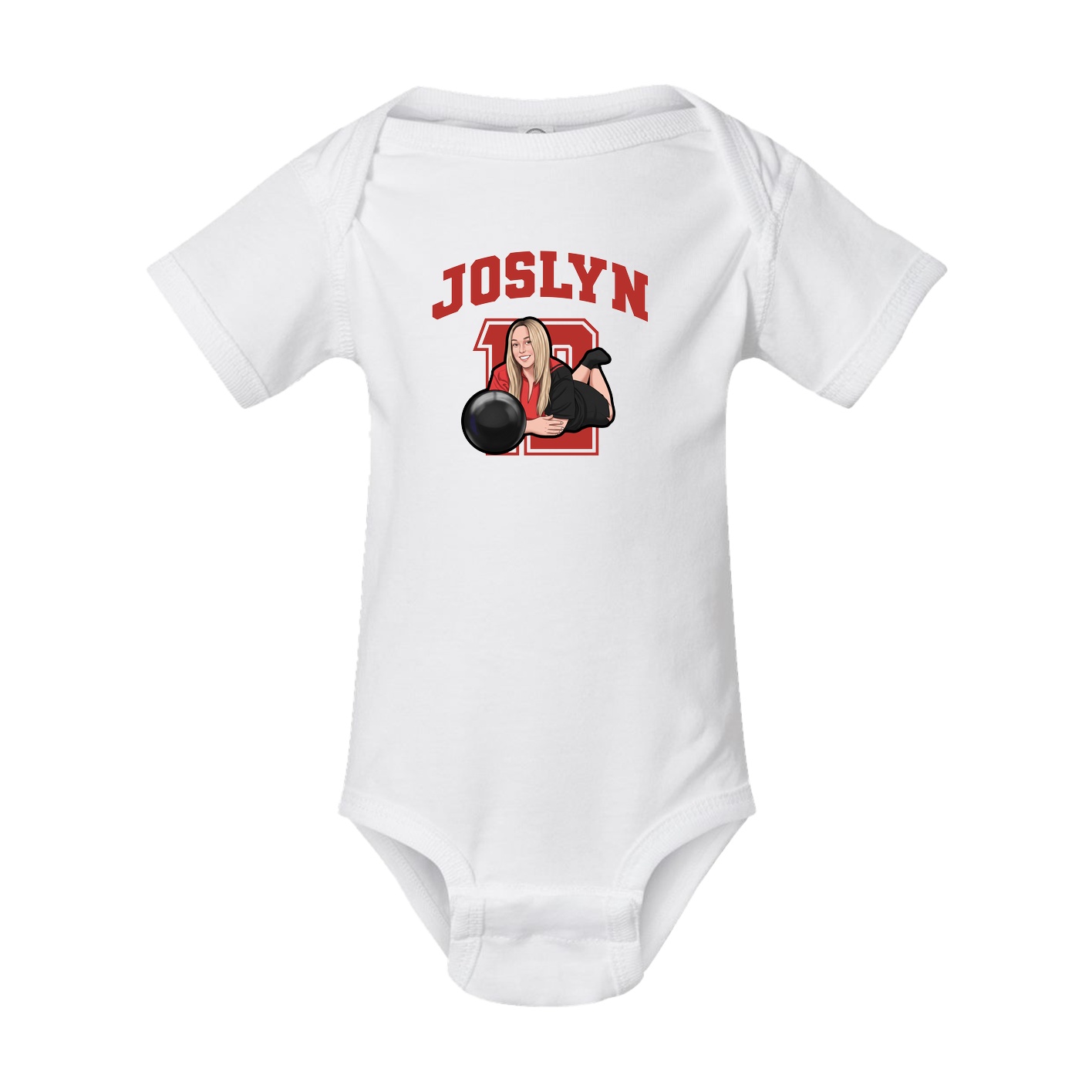 Baby Onesie — Number in White