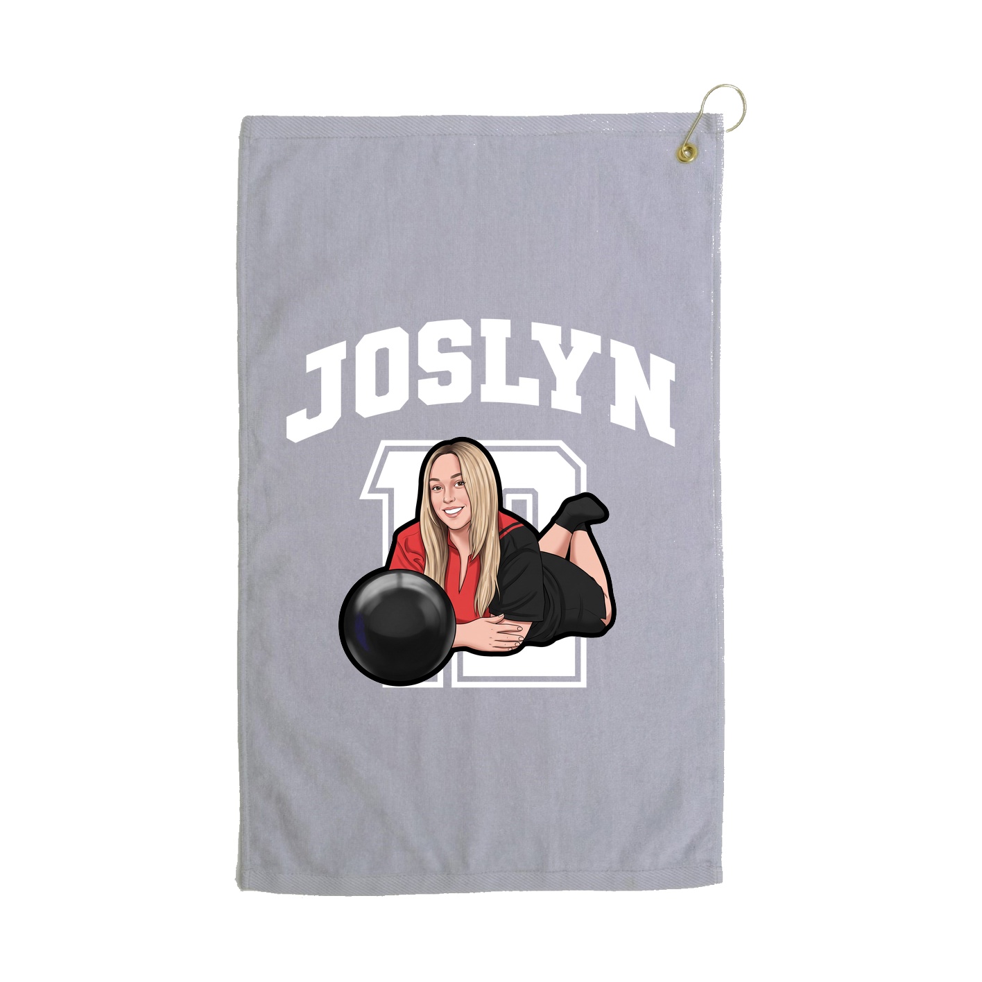 Golf Towel — Number in Grey