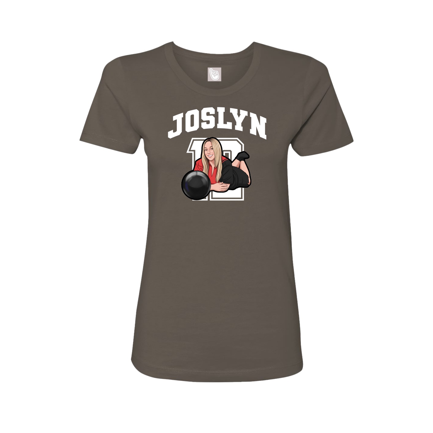 Fitted Women's Tee — Number in Grey