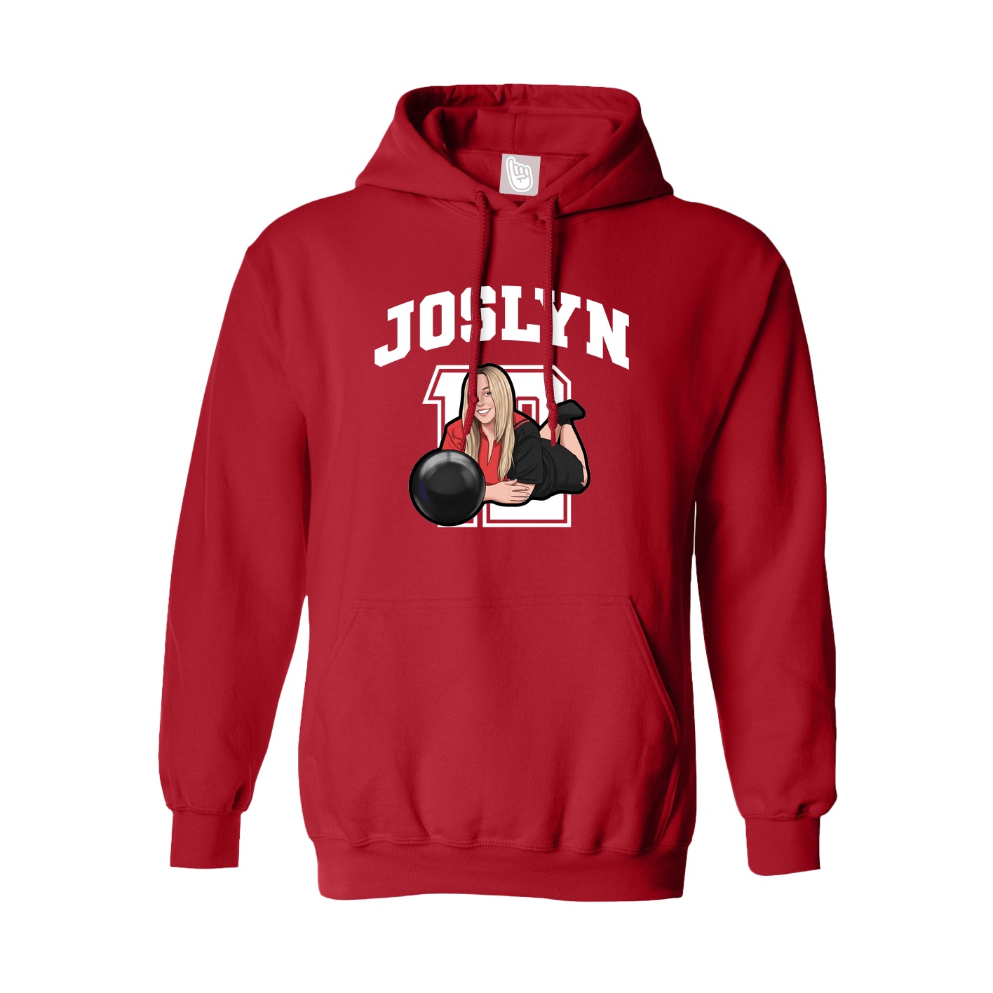 Hoodie — Number in Red