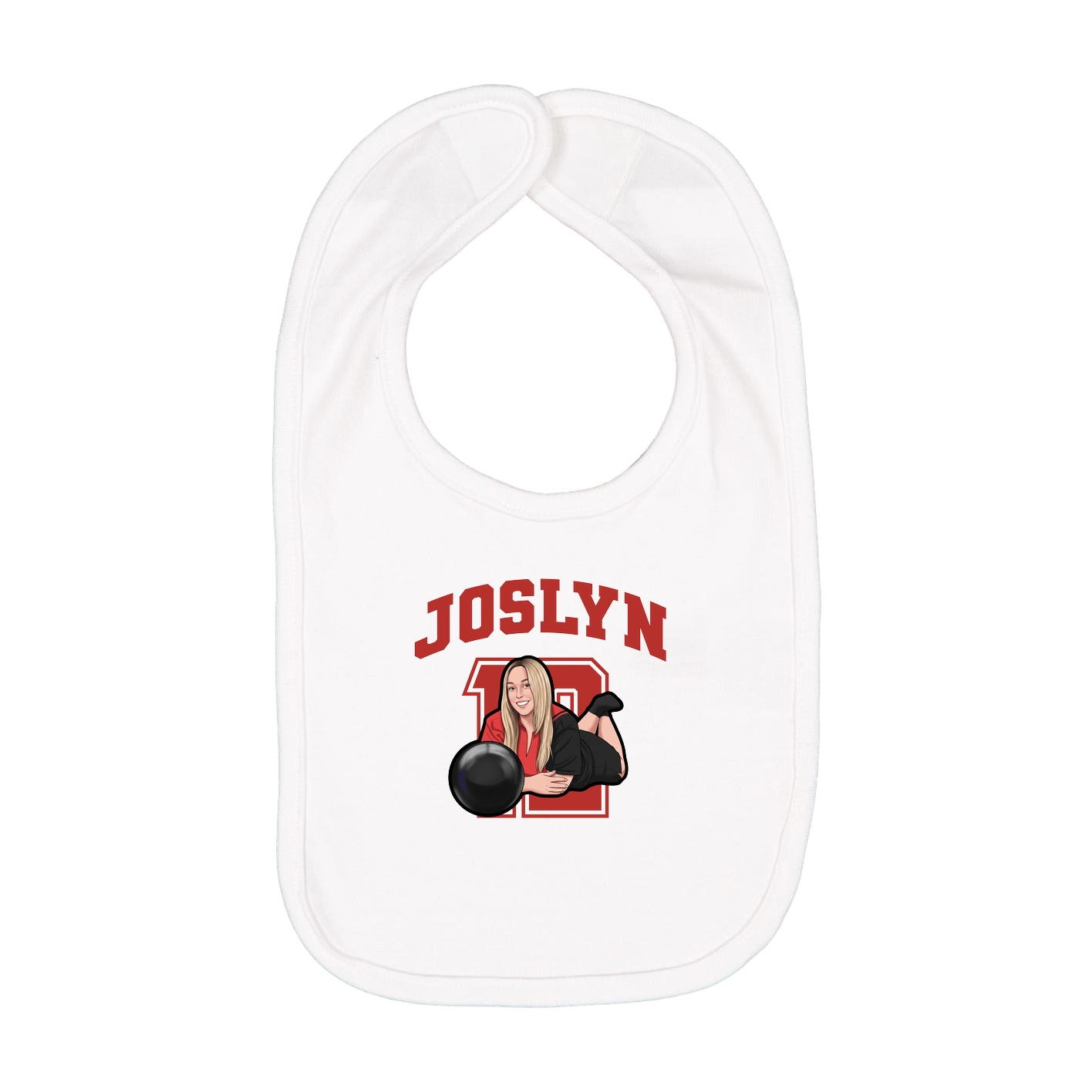 Infant Bib — Number in White