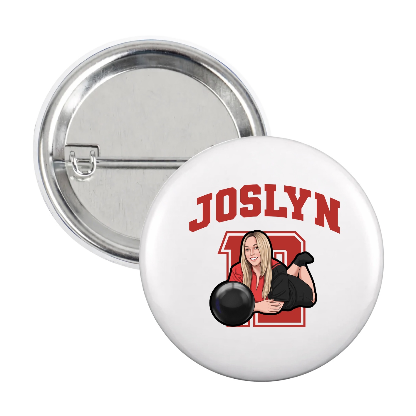 Game Day Button — Number in White
