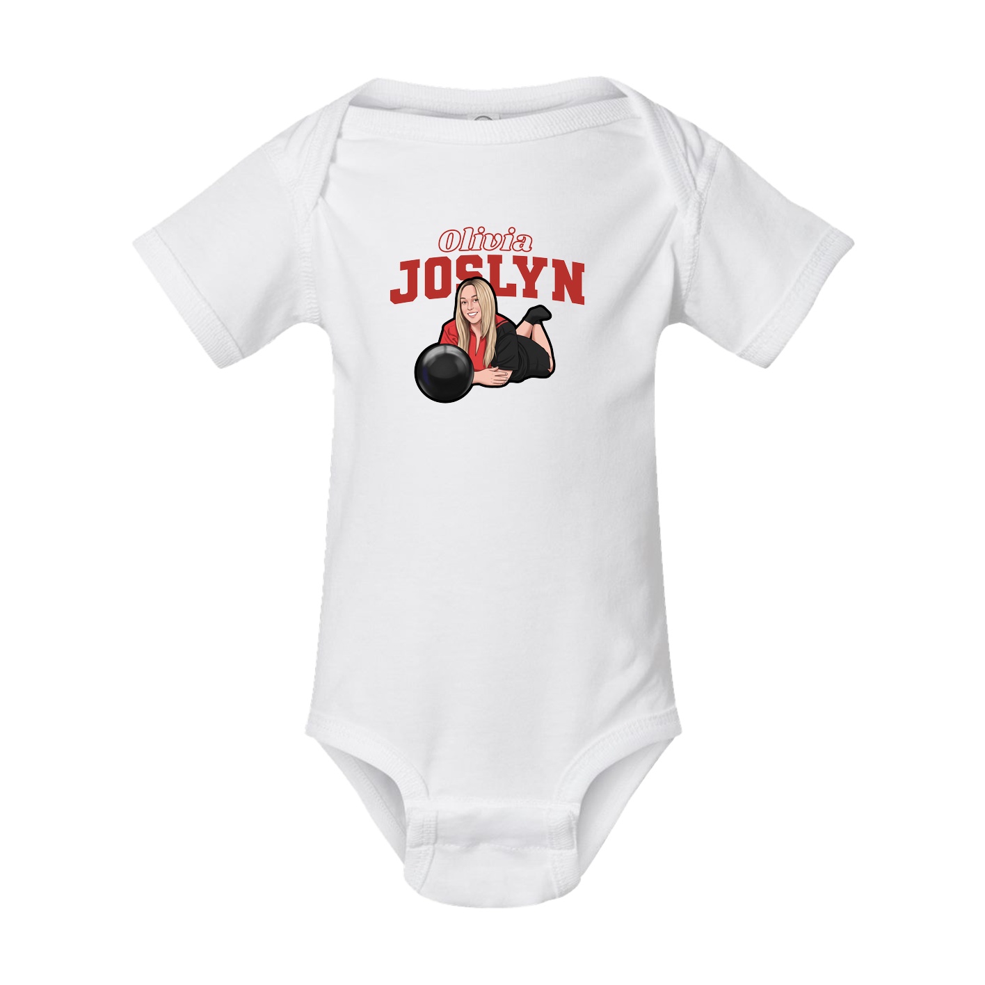 Baby Onesie — Name Arch in White
