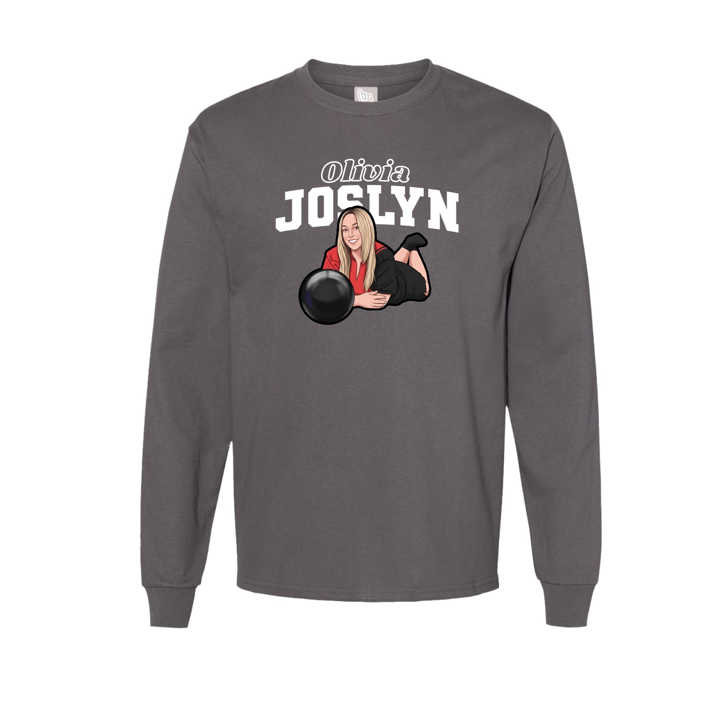 Long Sleeve Tee — Name Arch in Grey