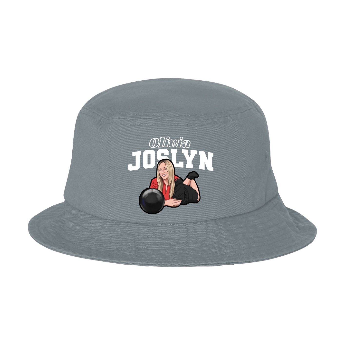 Bucket Cap — Name Arch in Grey
