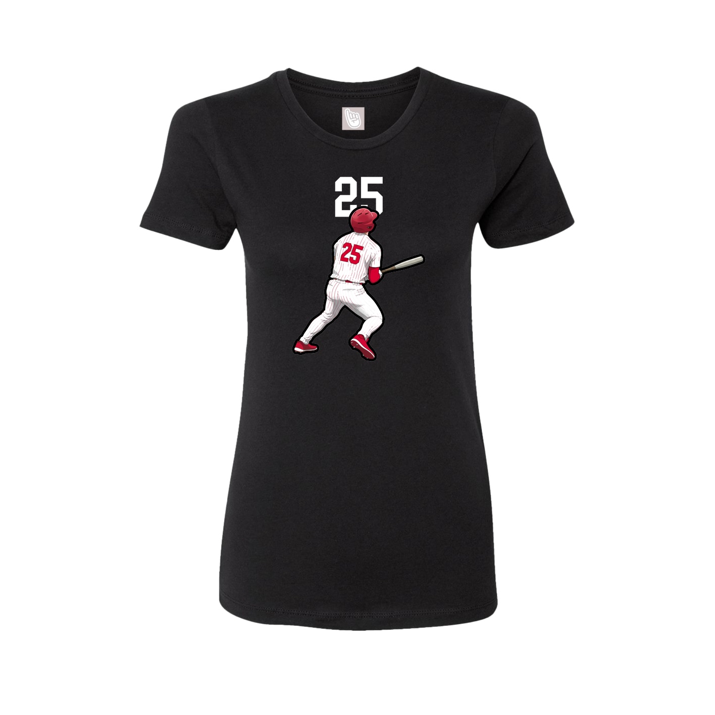 Fitted Women's Tee — Number Top in Black