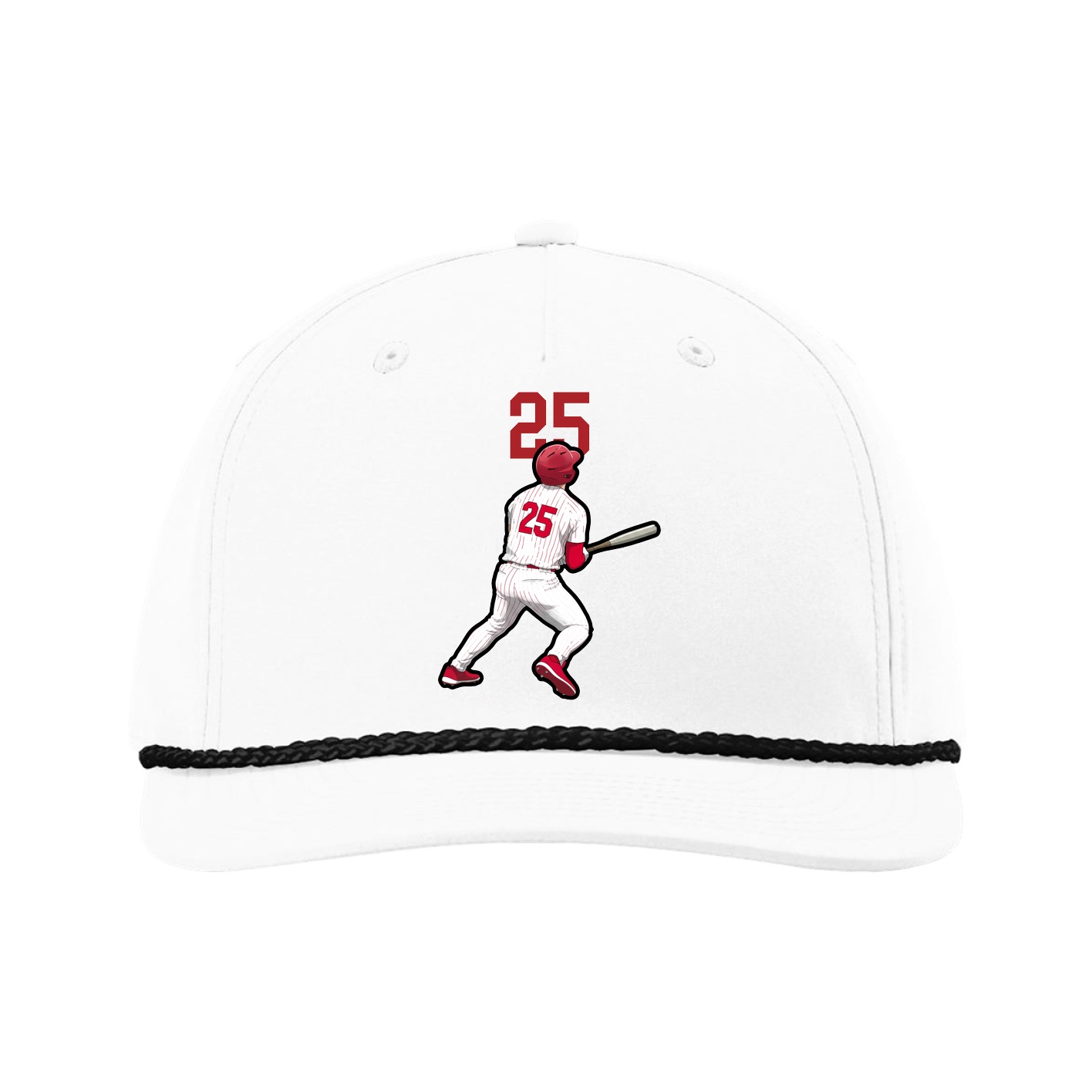 Five-Panel Classic Rope Cap — Number Top in White
