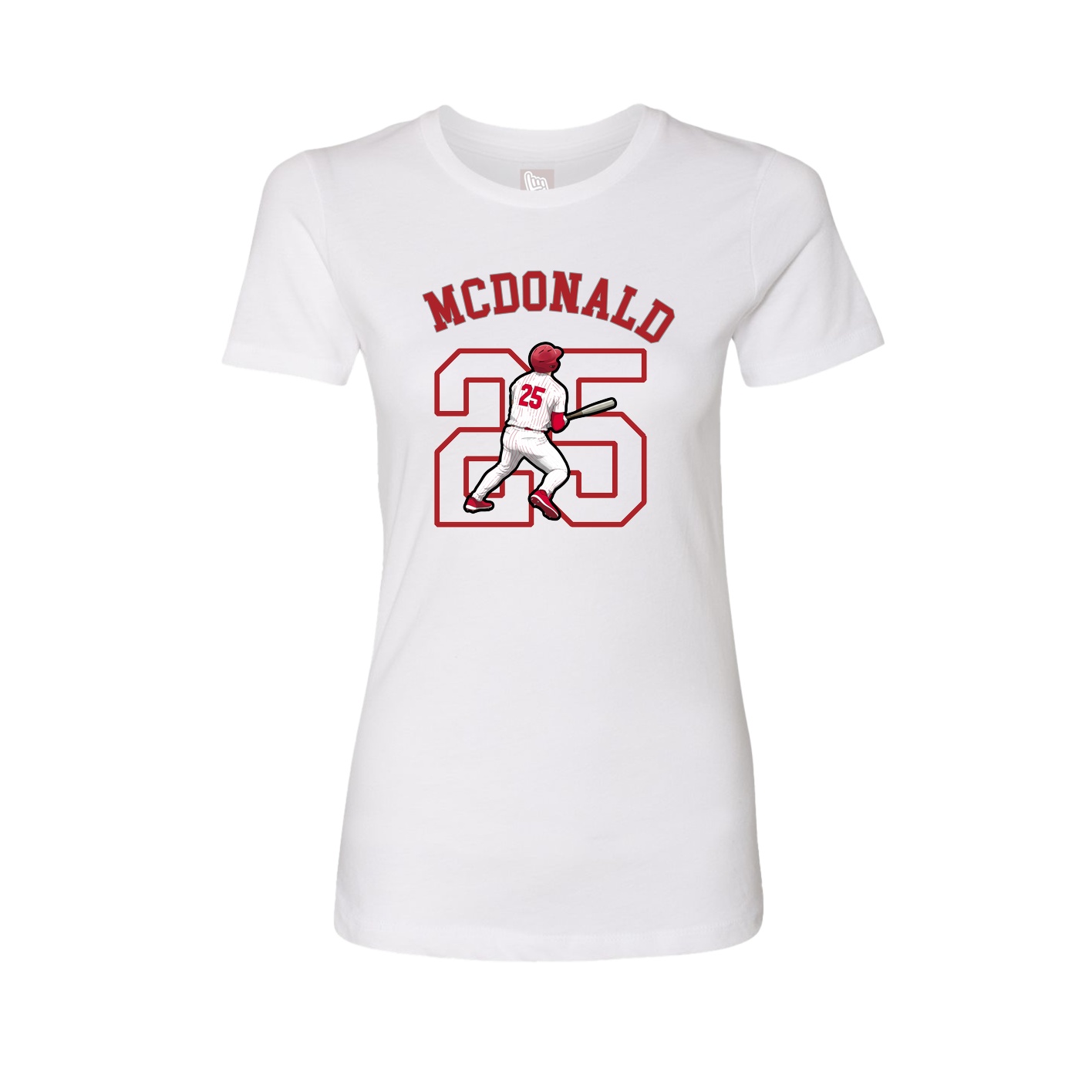 Fitted Women's Tee — Shirsey Arch in White