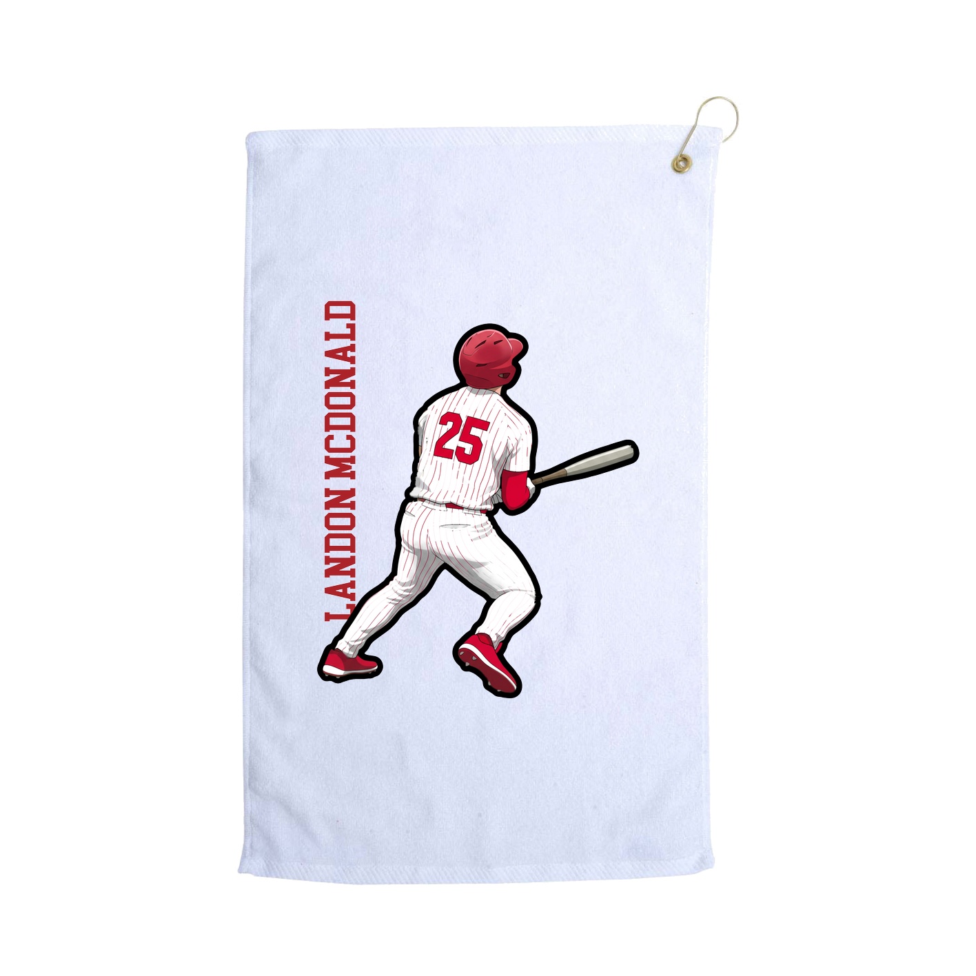 Golf Towel — Name Vertical in White