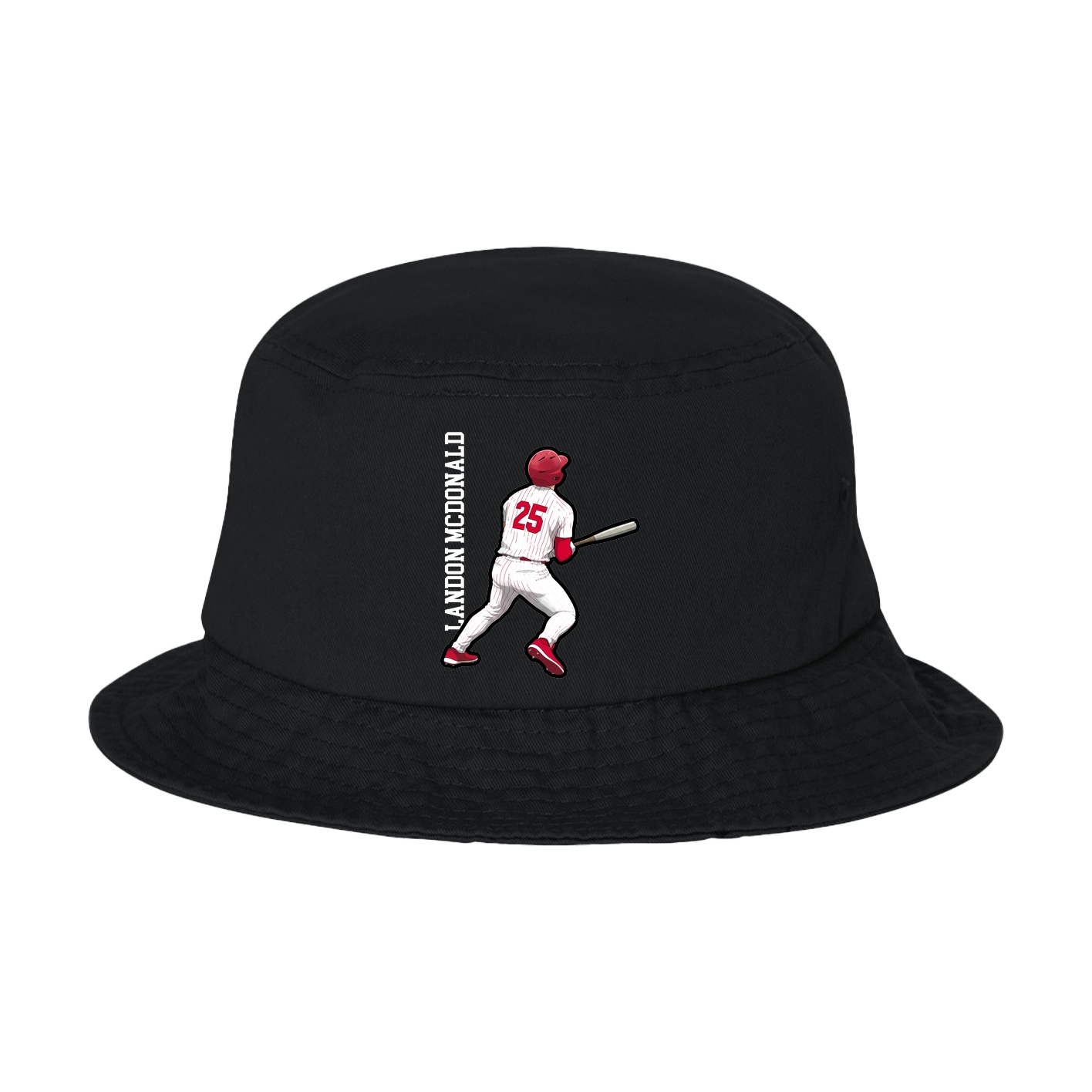 Bucket Cap — Name Vertical in Black
