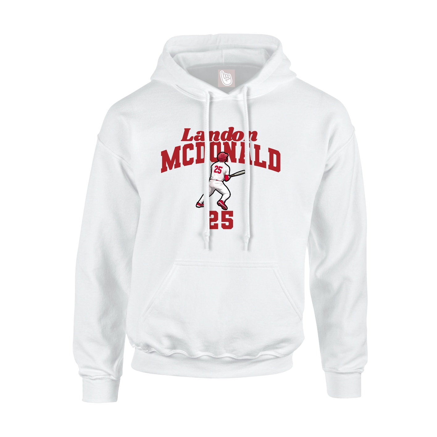 Youth Hoodie — Signature Arch in White