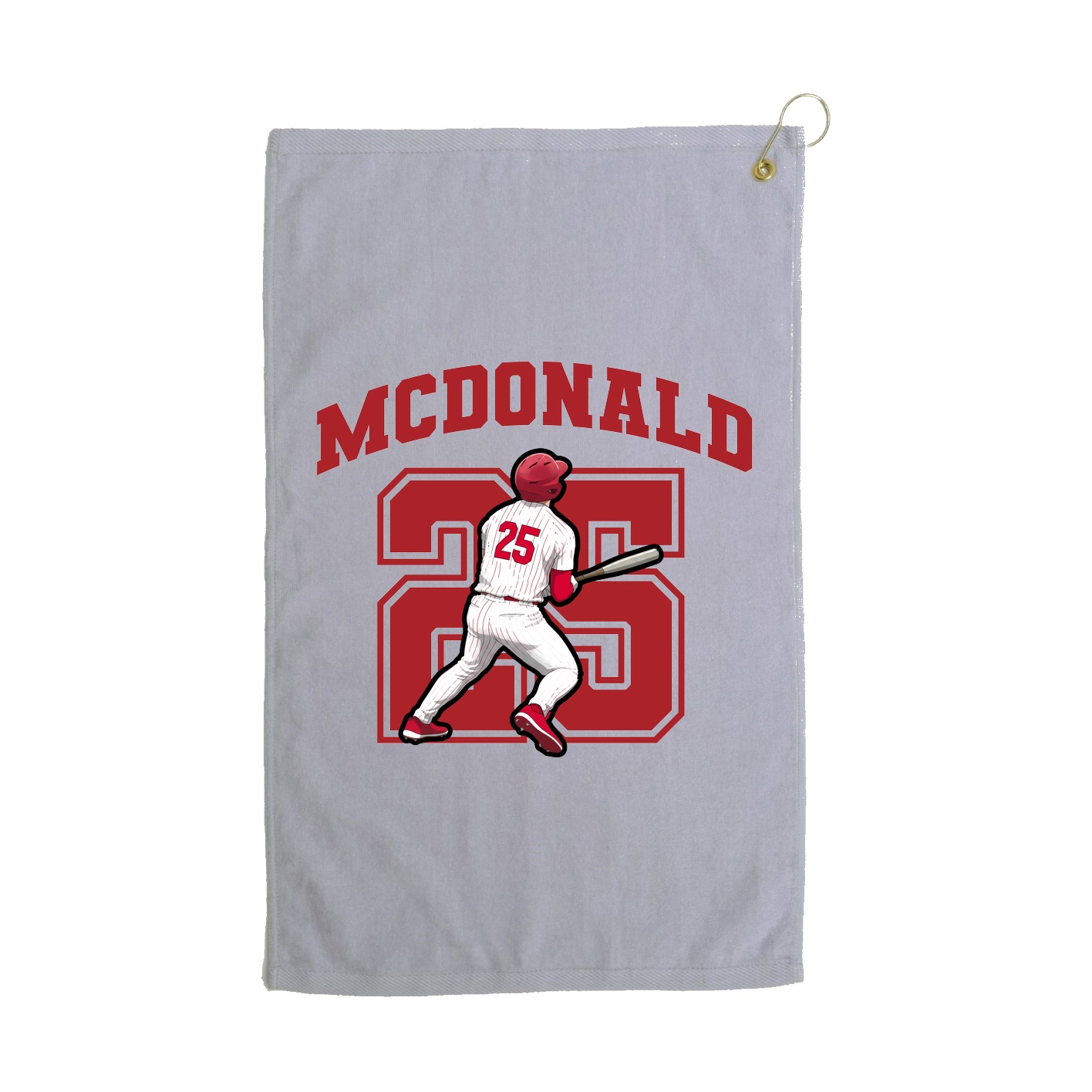 Golf Towel — Number in Grey