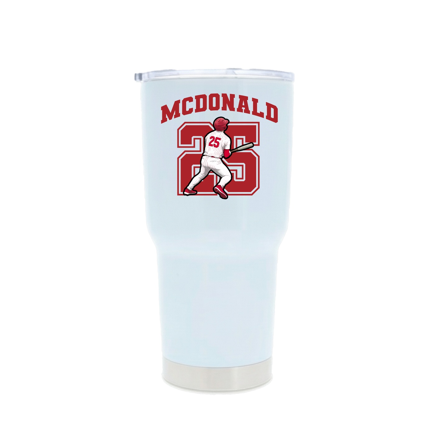 30oz Stainless Steel Tumbler — Number in White