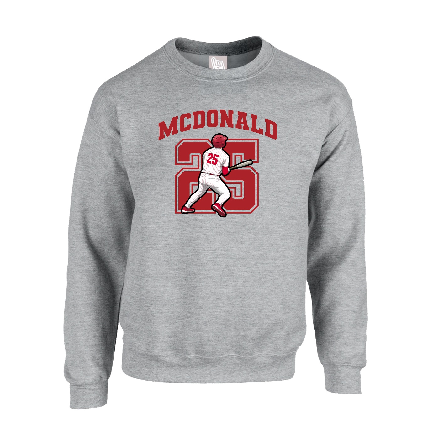 Fleece Crew — Number in Grey