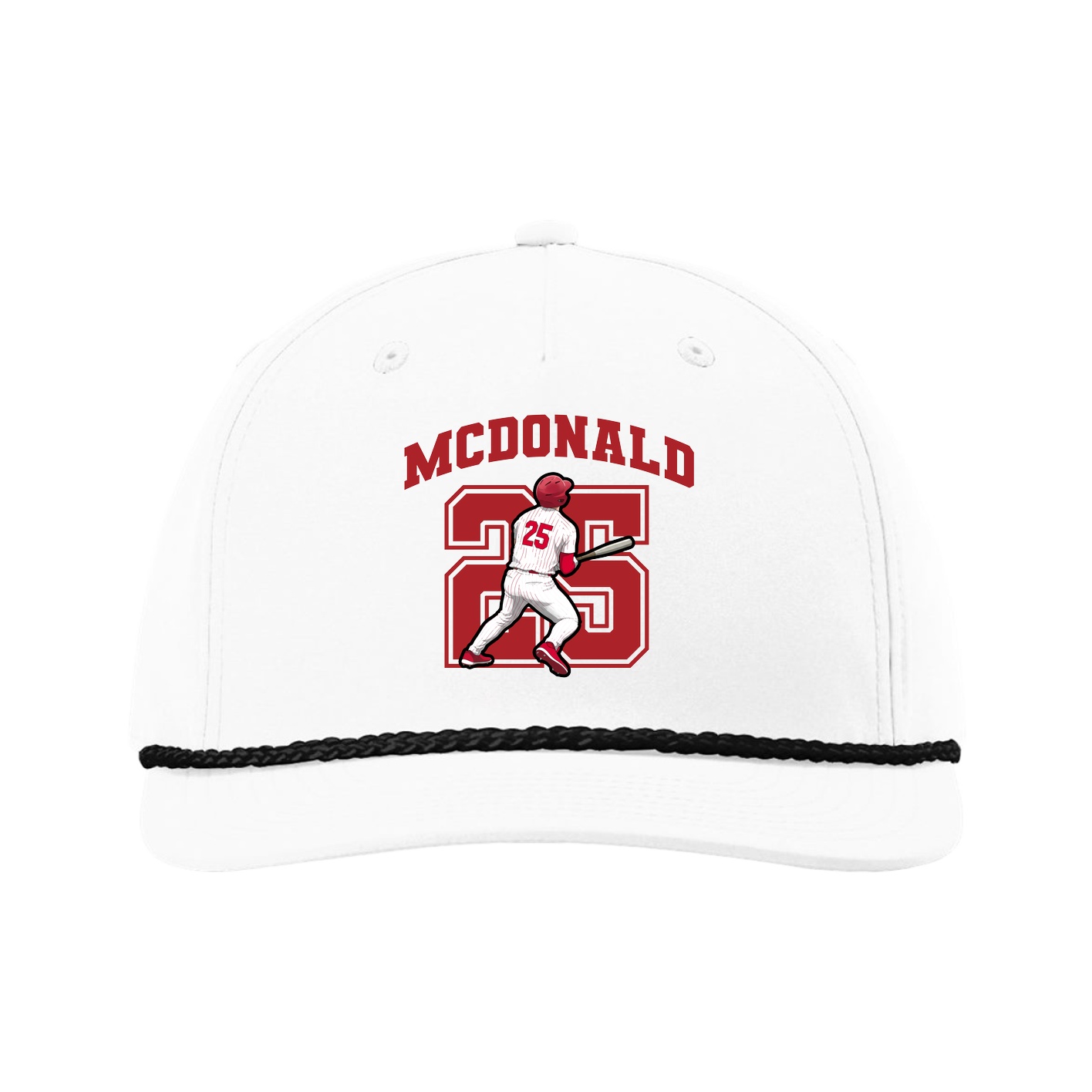 Five-Panel Classic Rope Cap — Number in White