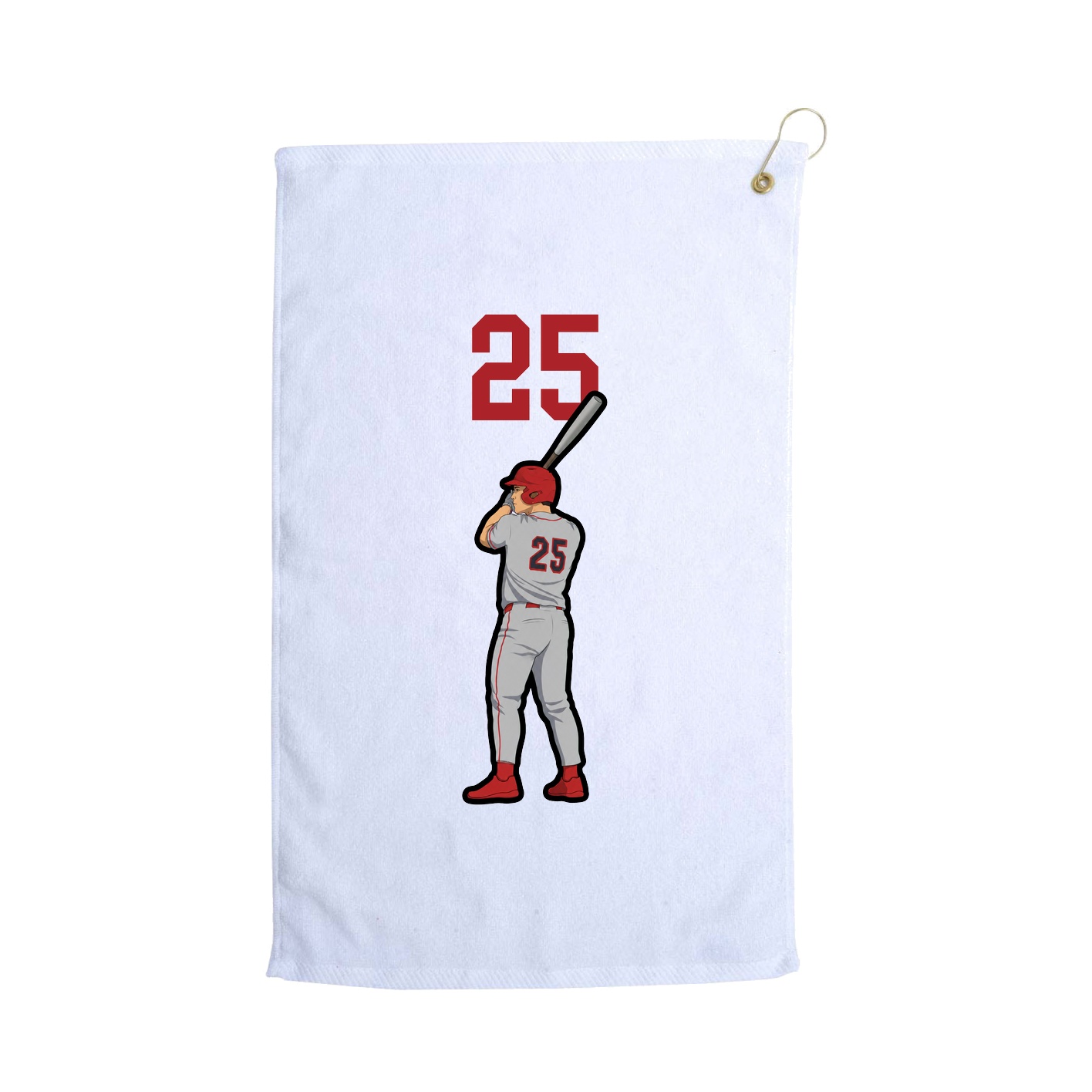 Golf Towel — Number Top in White