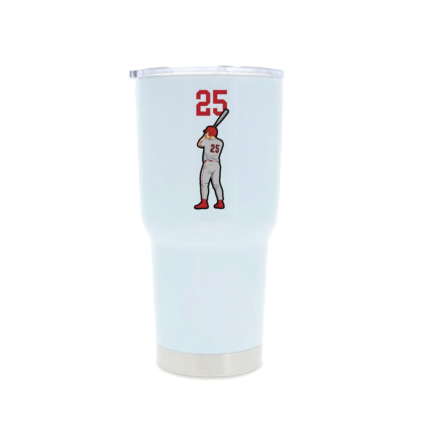 30oz Stainless Steel Tumbler — Number Top in White