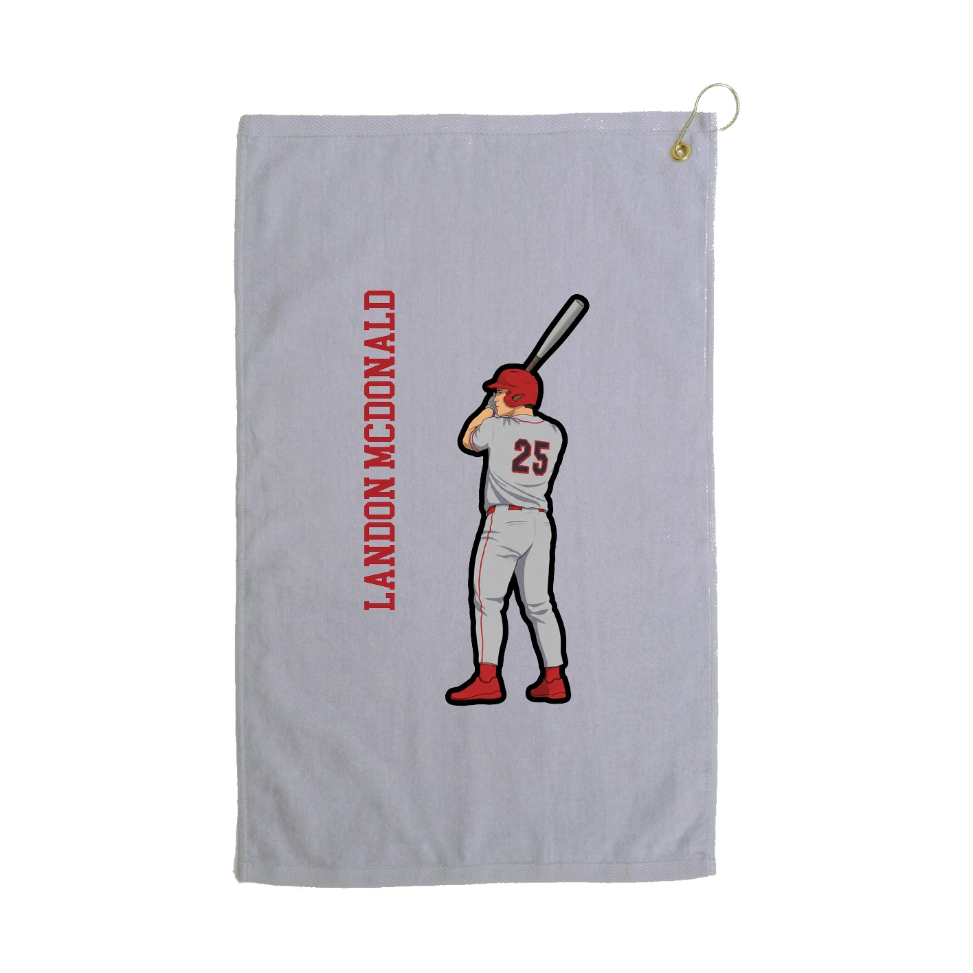 Golf Towel — Name Vertical in Grey