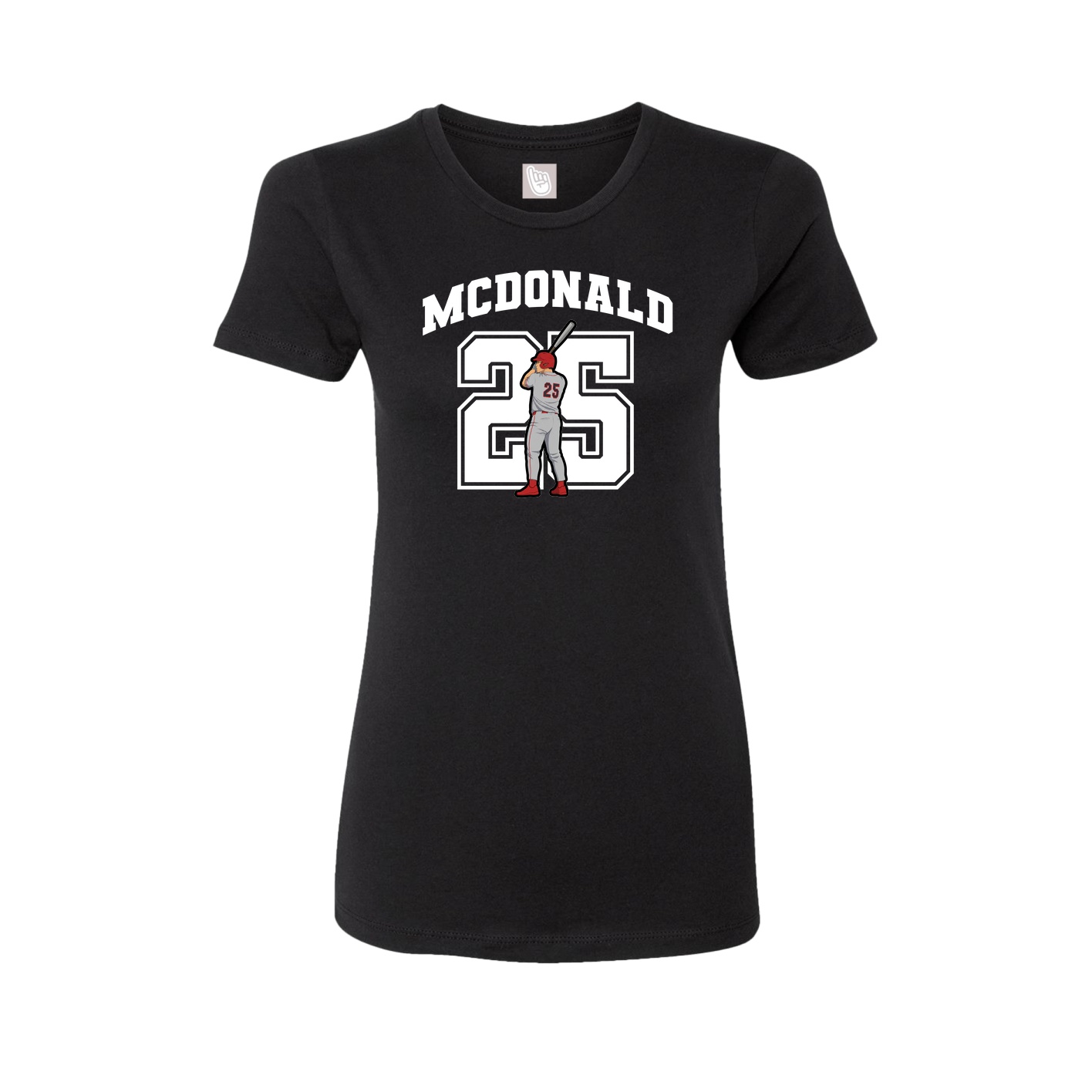 Fitted Women's Tee — Number in Black