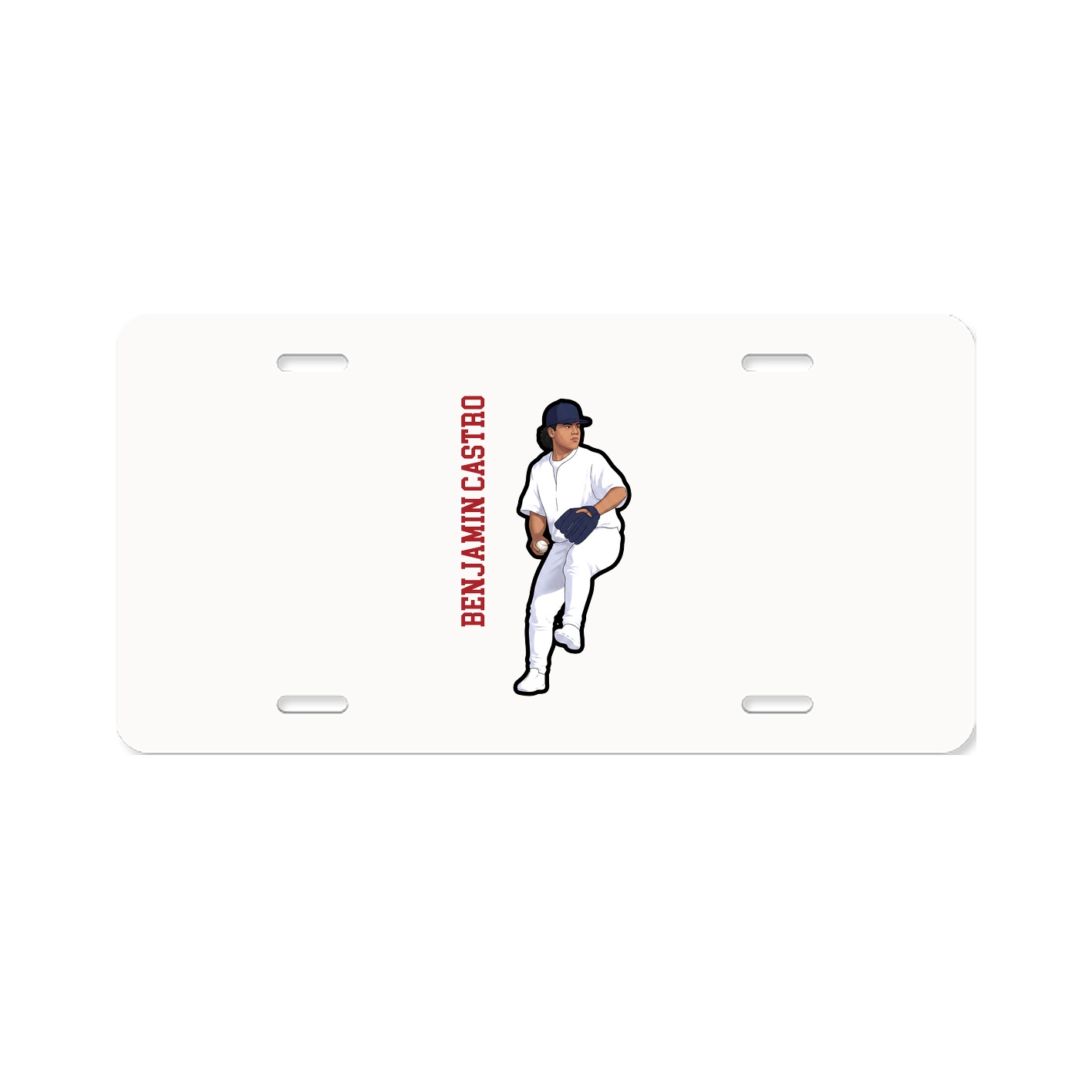 License Plate — Name Vertical in Classic